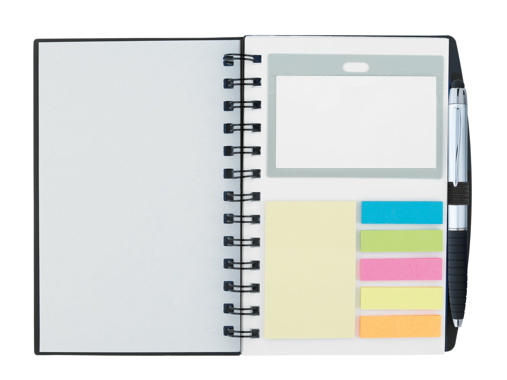 5” x 7” Ruler Notebook with Flags and Stylus Pen