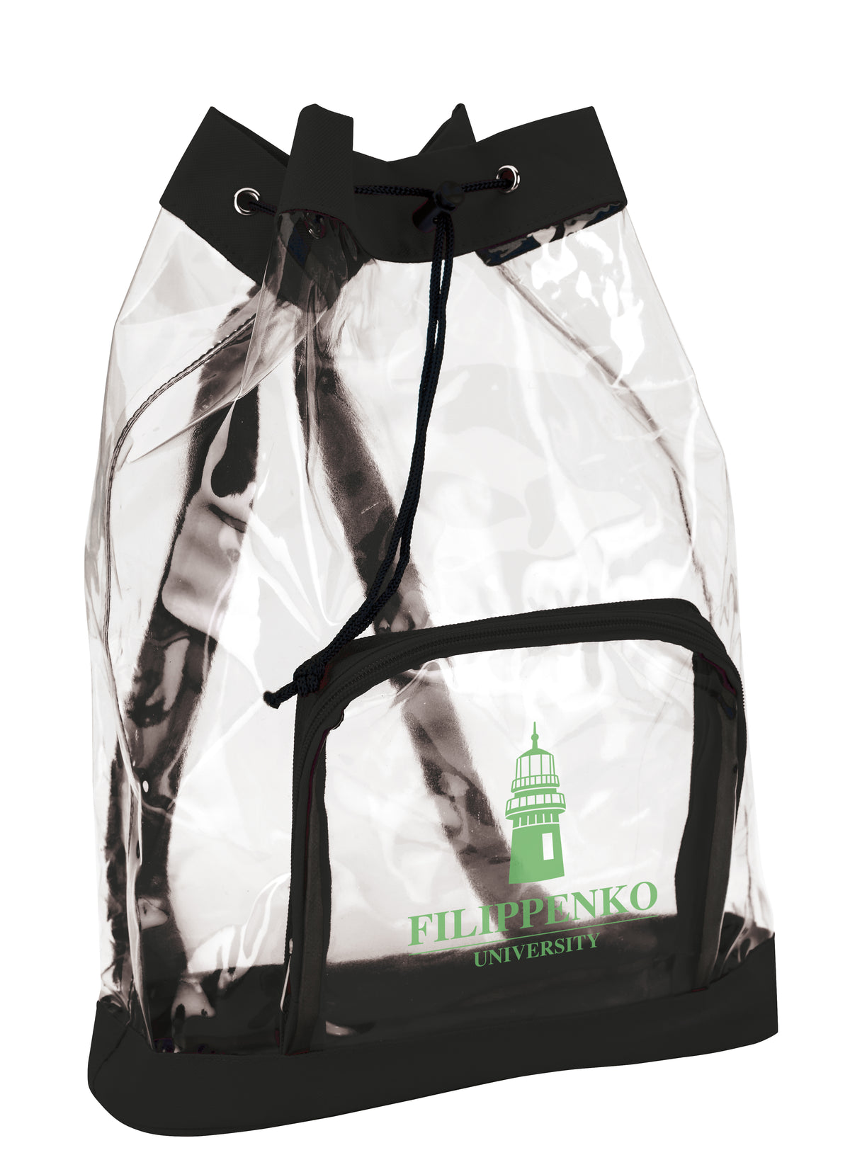 Custom logo Clear Cinch Backpack