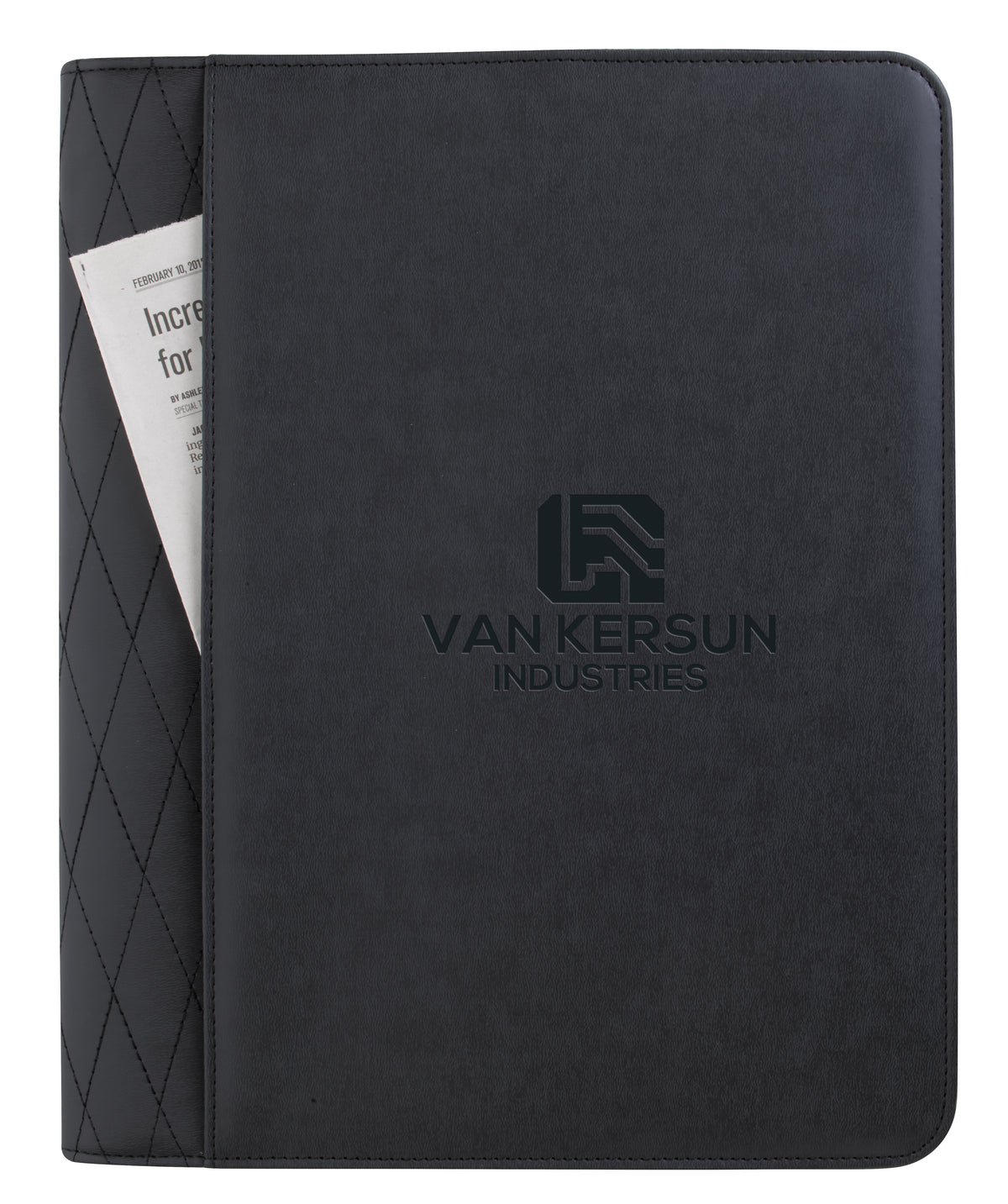 Custom logo Stitch Zippered Padfolio