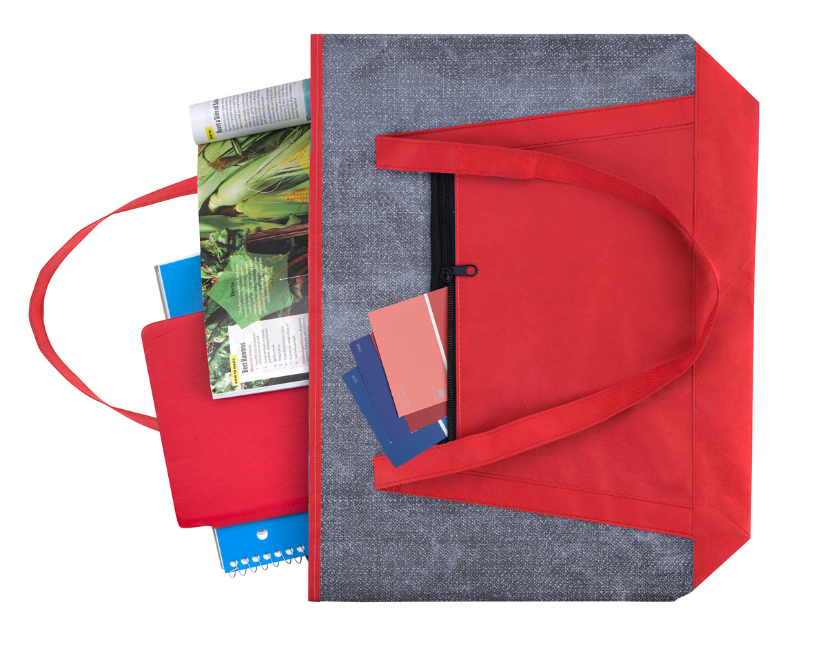 Custom logo Heathered RPET Non-Woven Tote