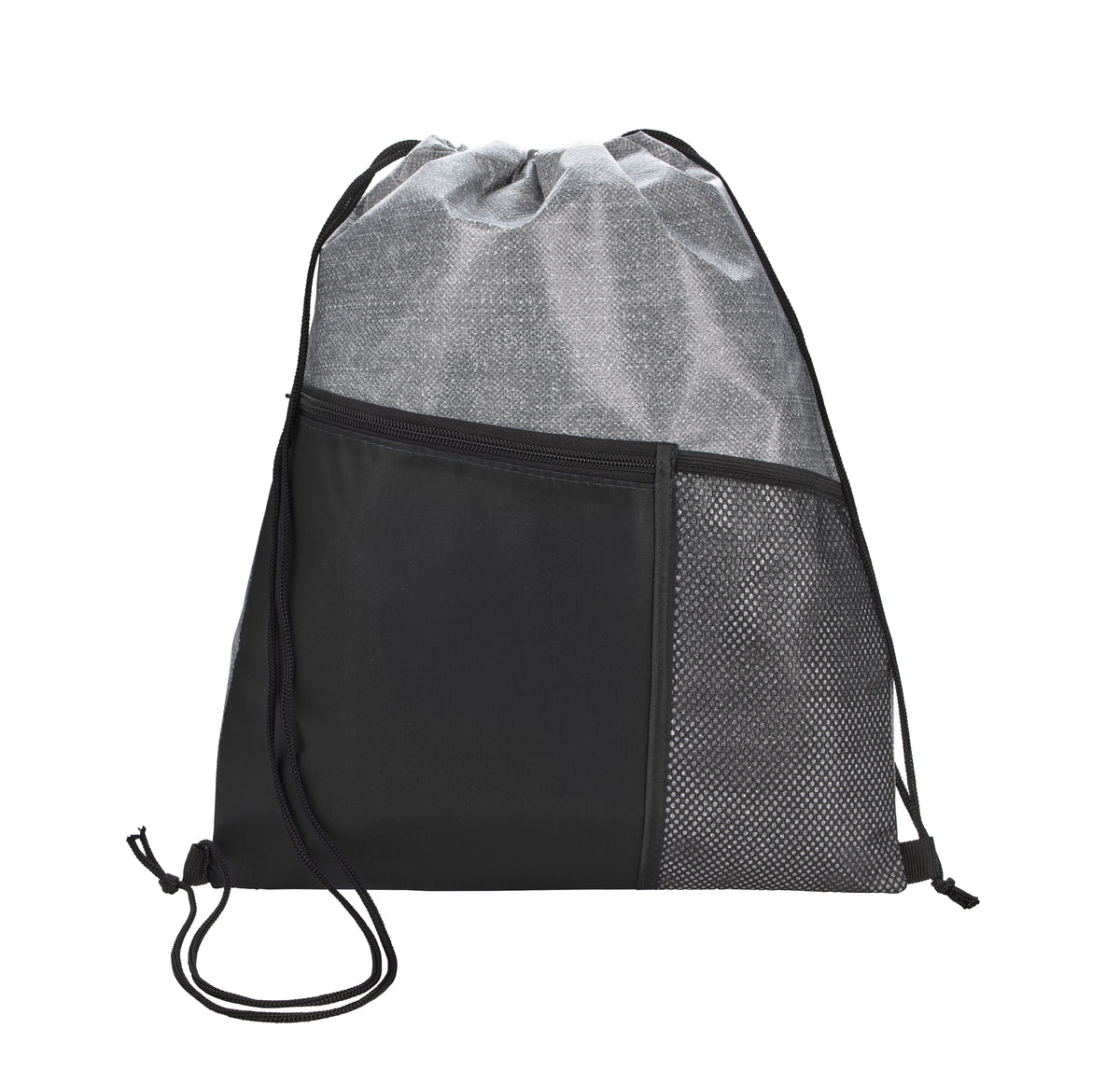 Custom logo Heathered RPET Non-Woven Drawstring Backpack