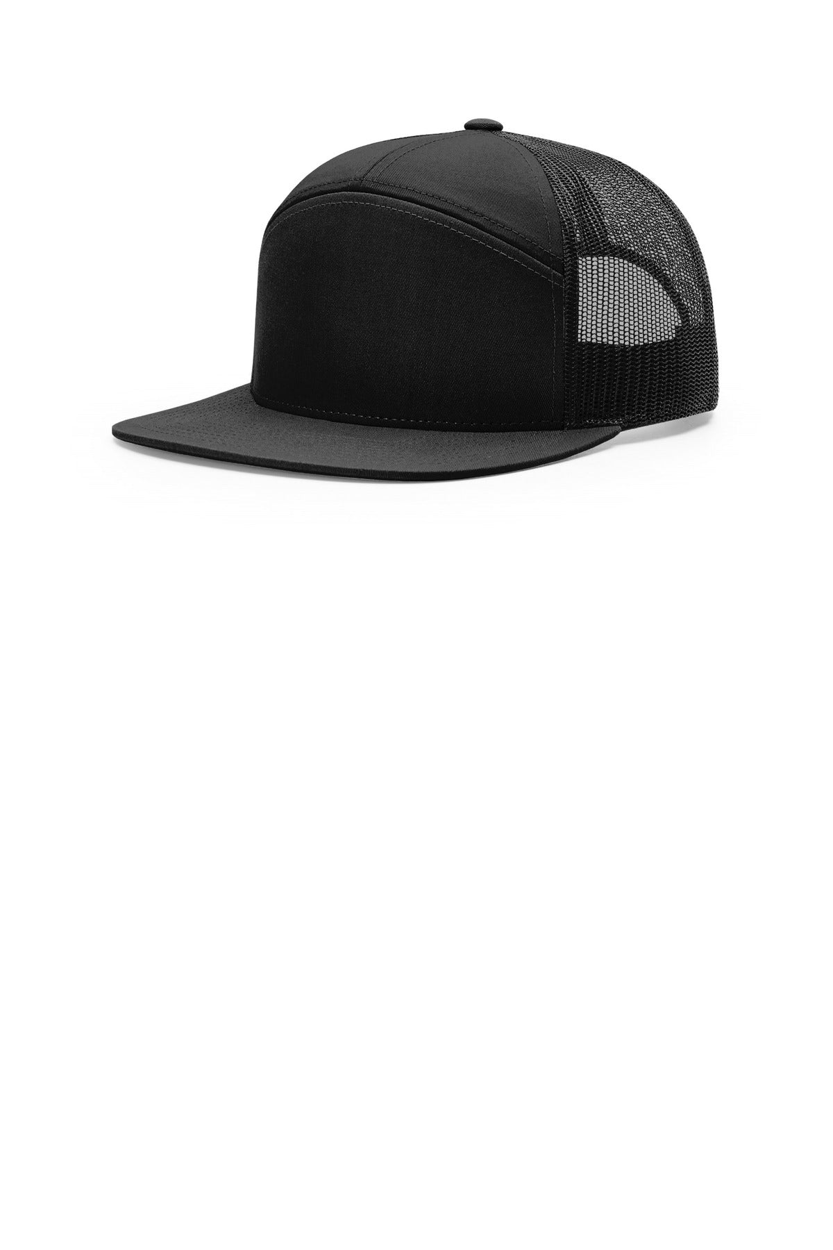 Custom logo Richardson 7-Panel Trucker 168 in Black