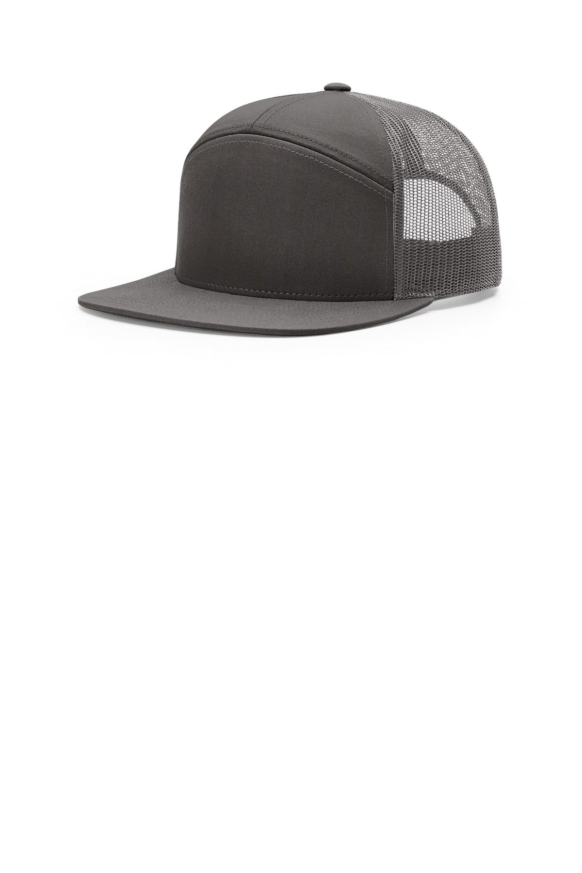 Custom logo Richardson 7-Panel Trucker 168 in Charcoal