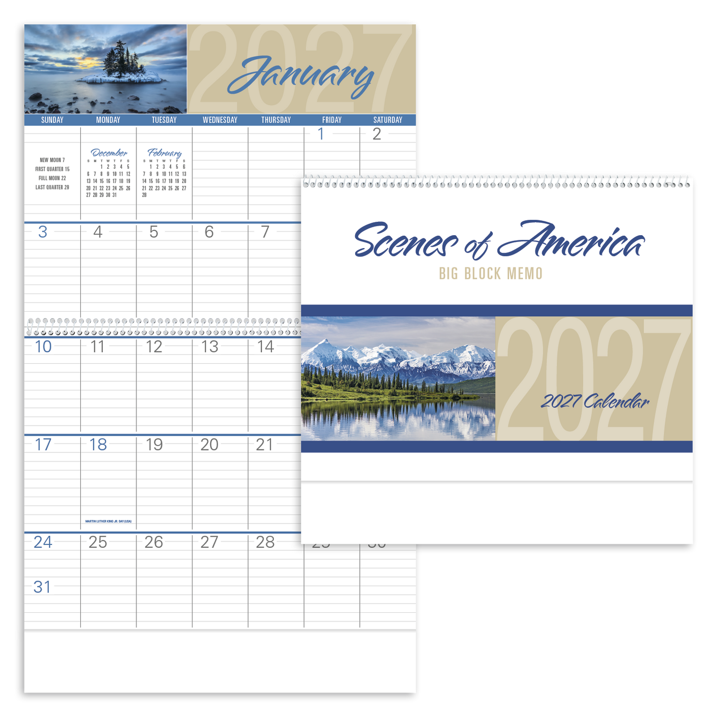 Scenes of America Big Block Memo Calendar