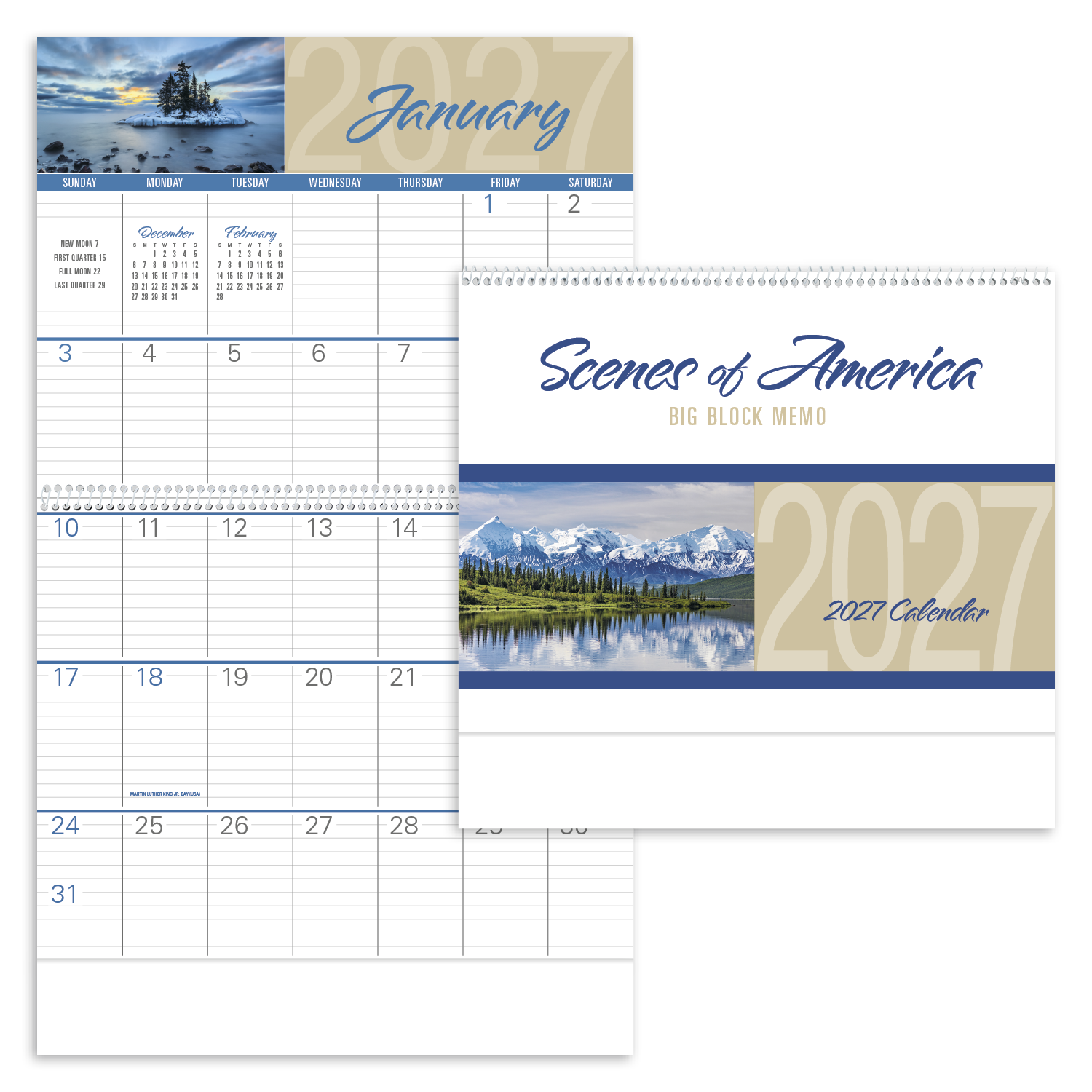 Scenes of America Big Block Memo Calendar