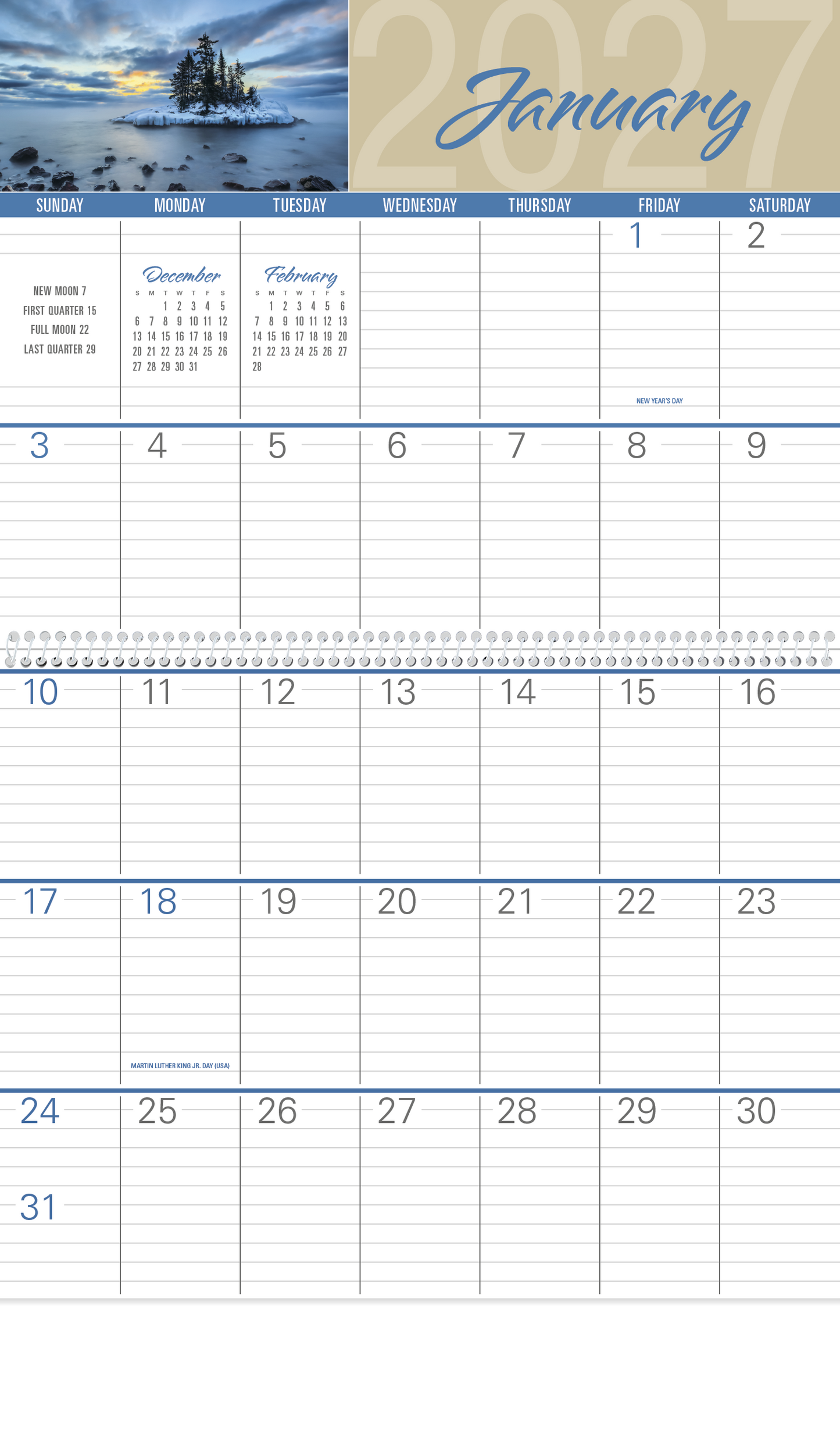 Scenes of America Big Block Memo Calendar