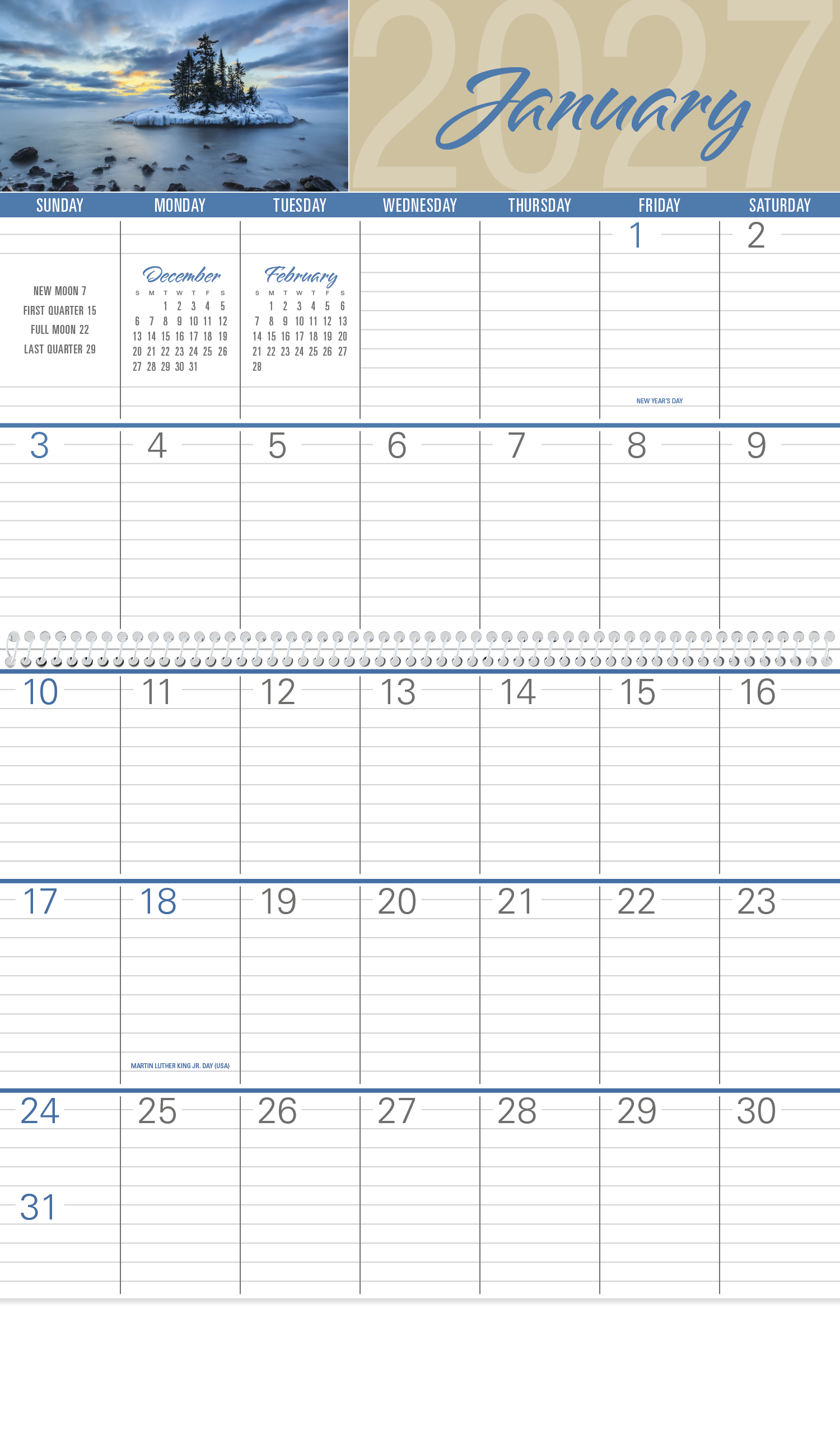 Scenes of America Big Block Memo Calendar