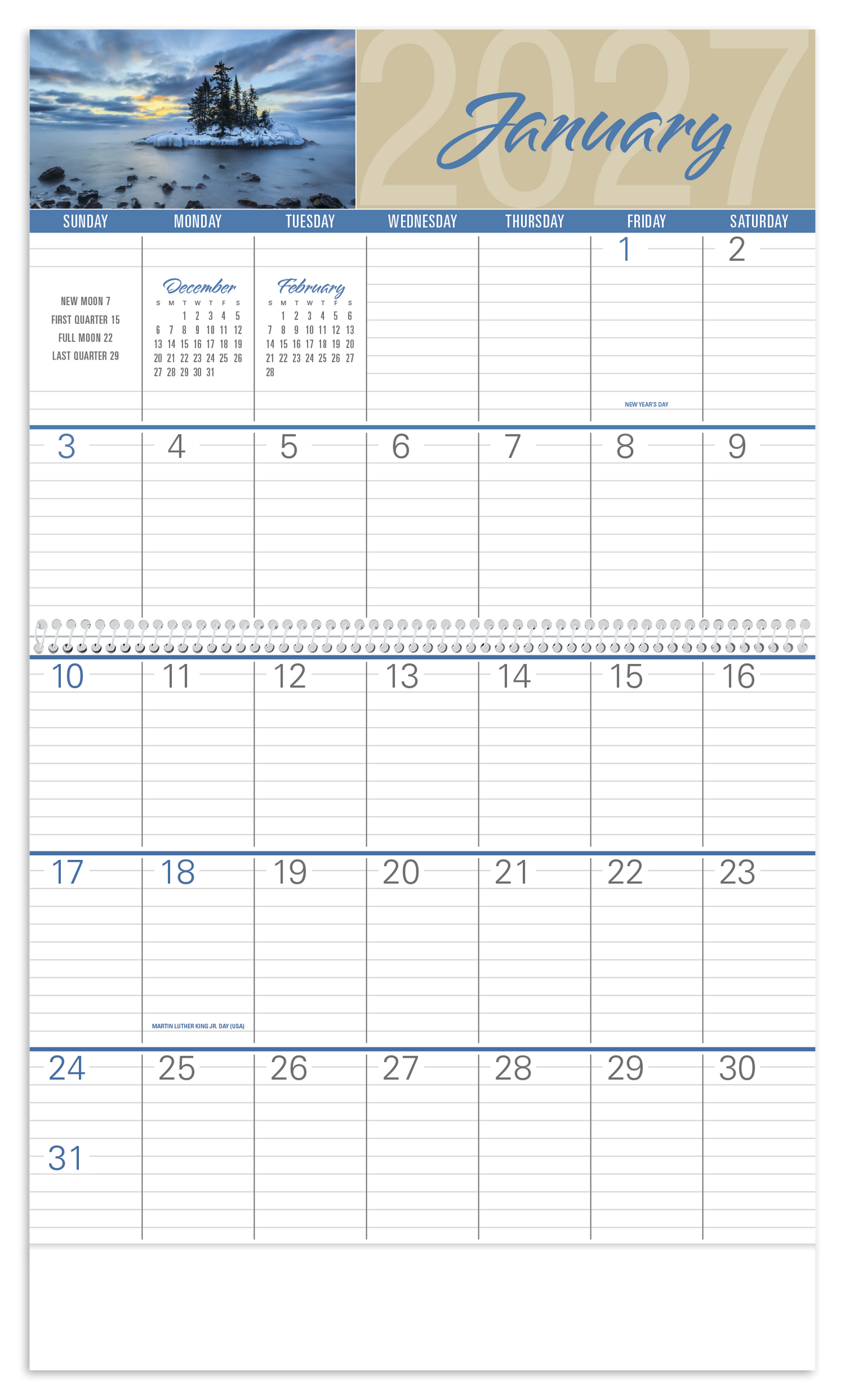 Scenes of America Big Block Memo Calendar