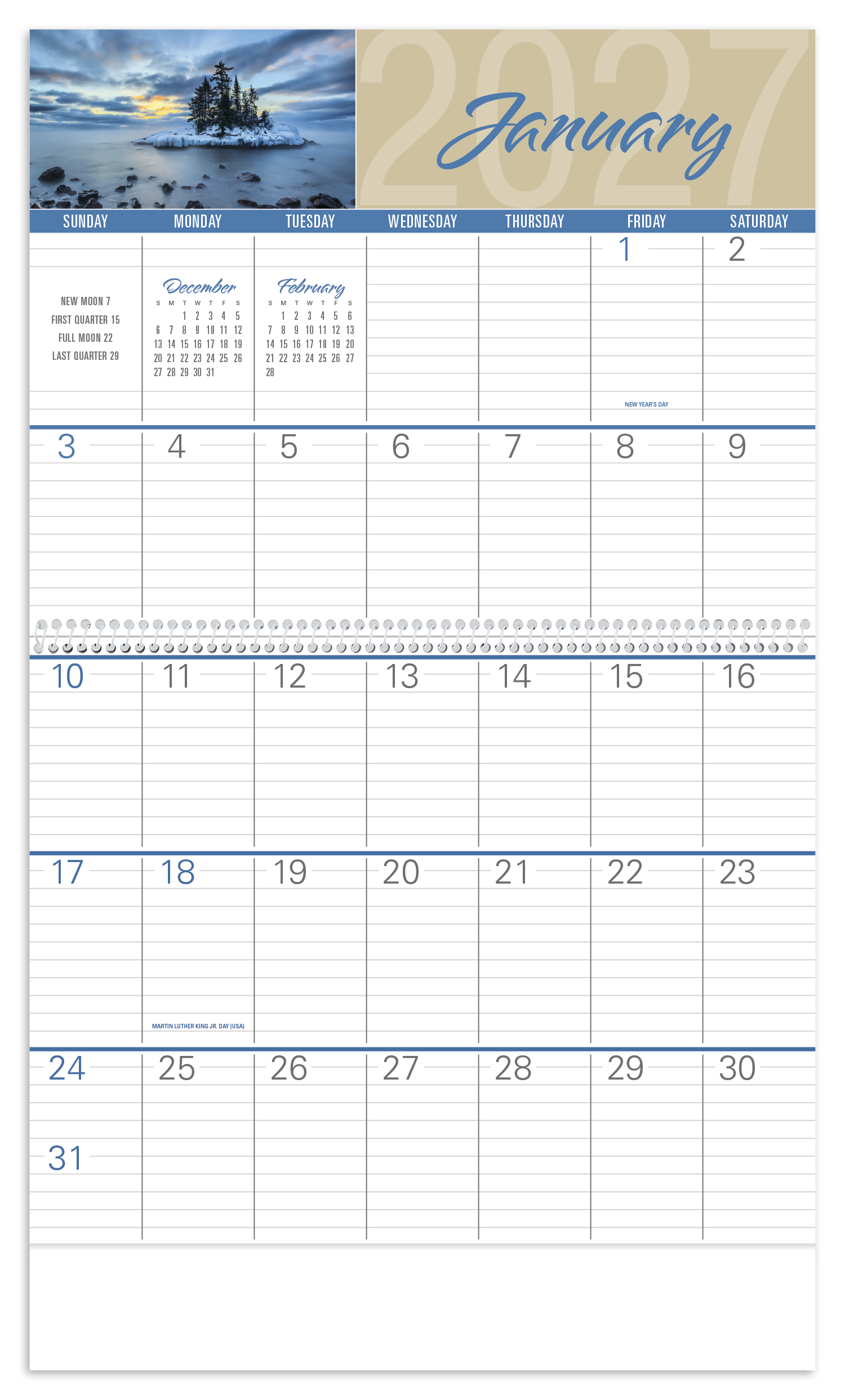 Scenes of America Big Block Memo Calendar