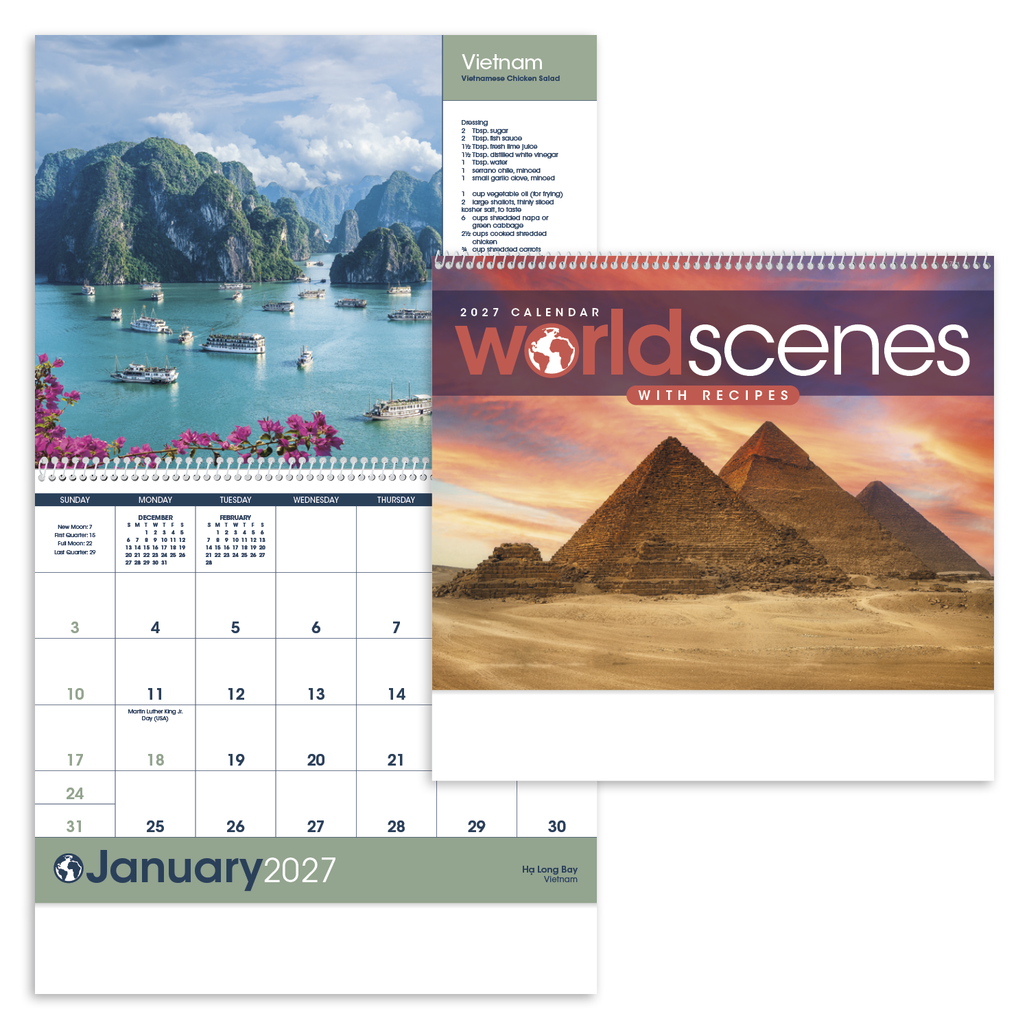 World Scenes with Recipe Calendar