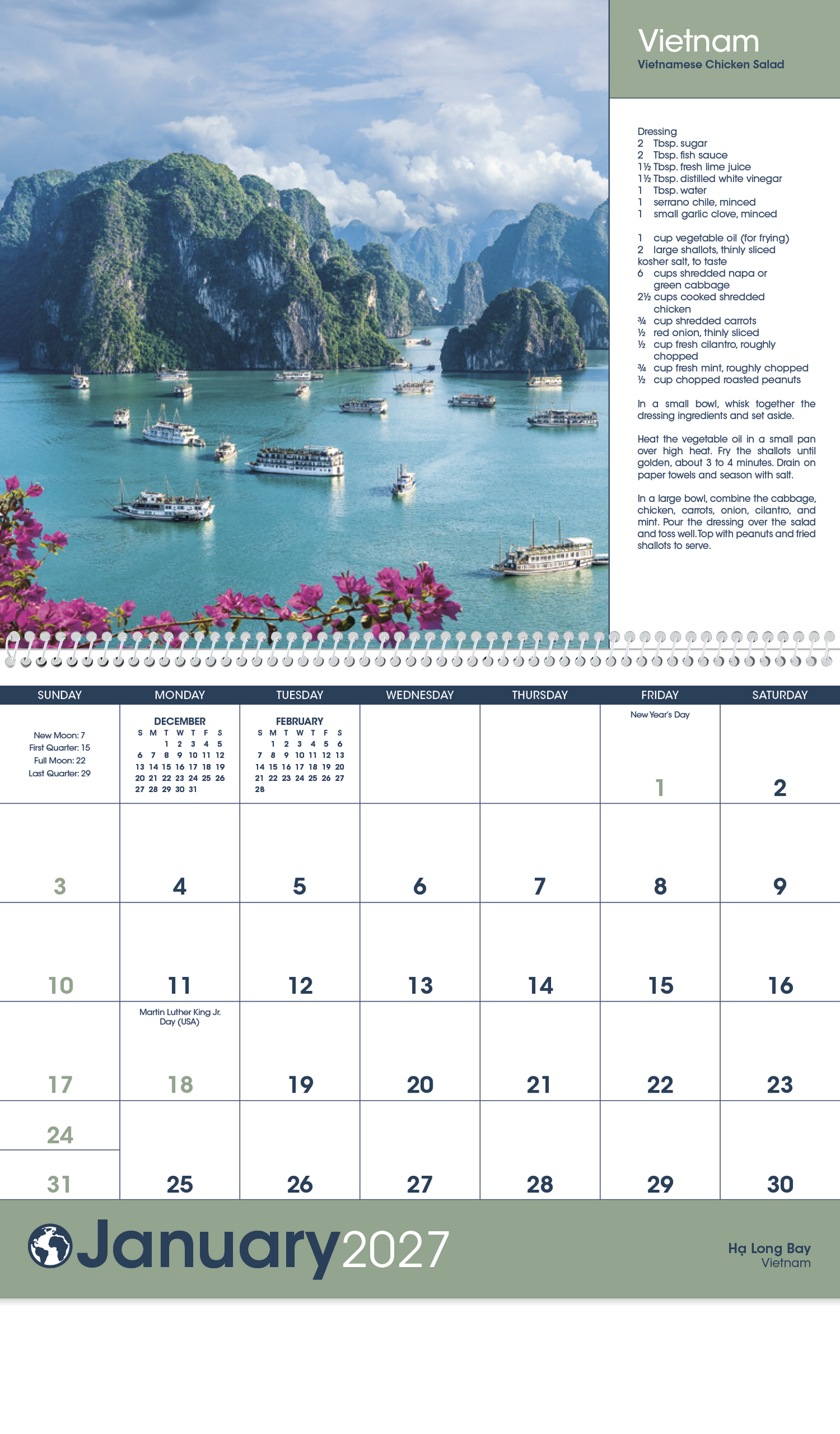 World Scenes with Recipe Calendar