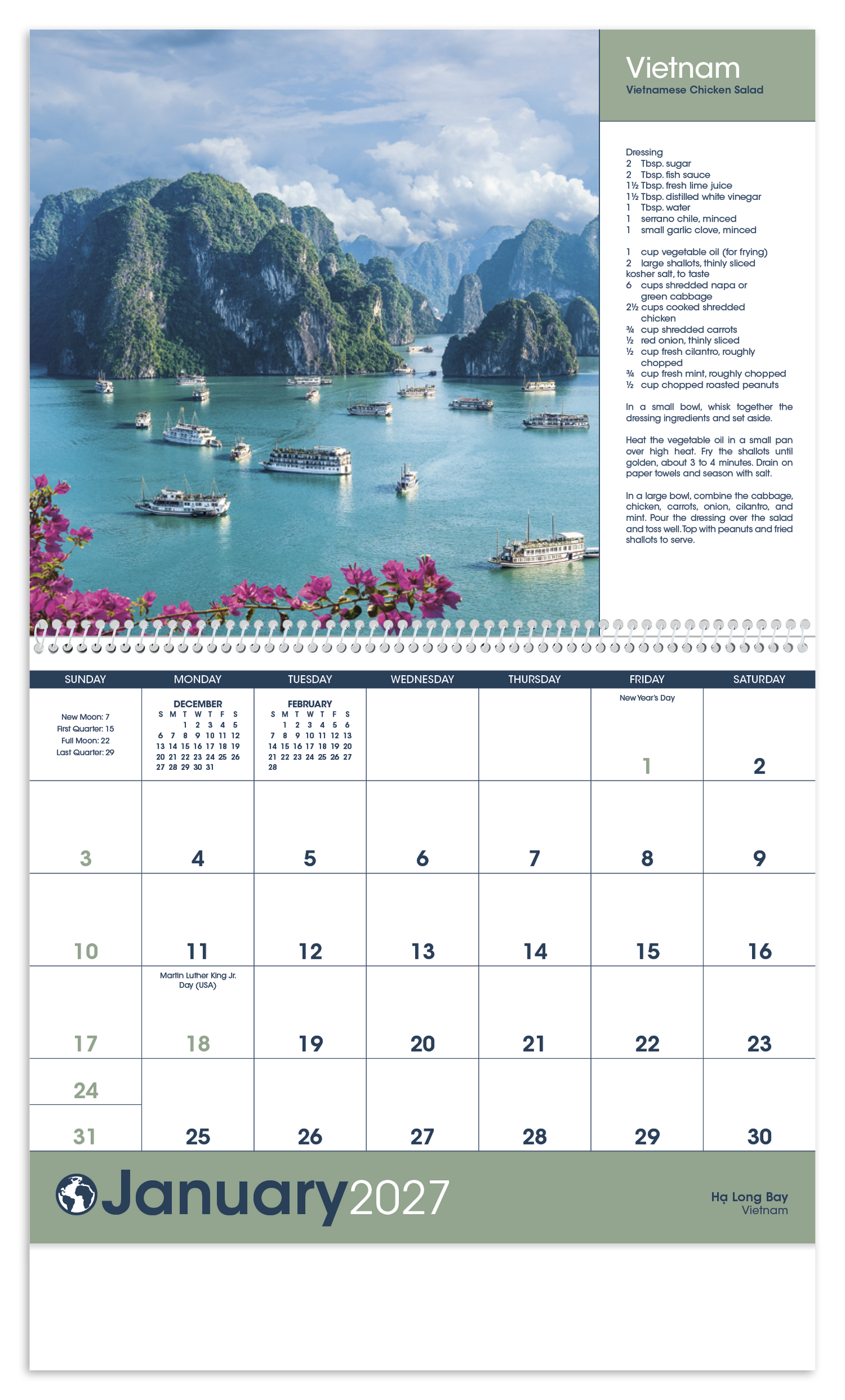 World Scenes with Recipe Calendar