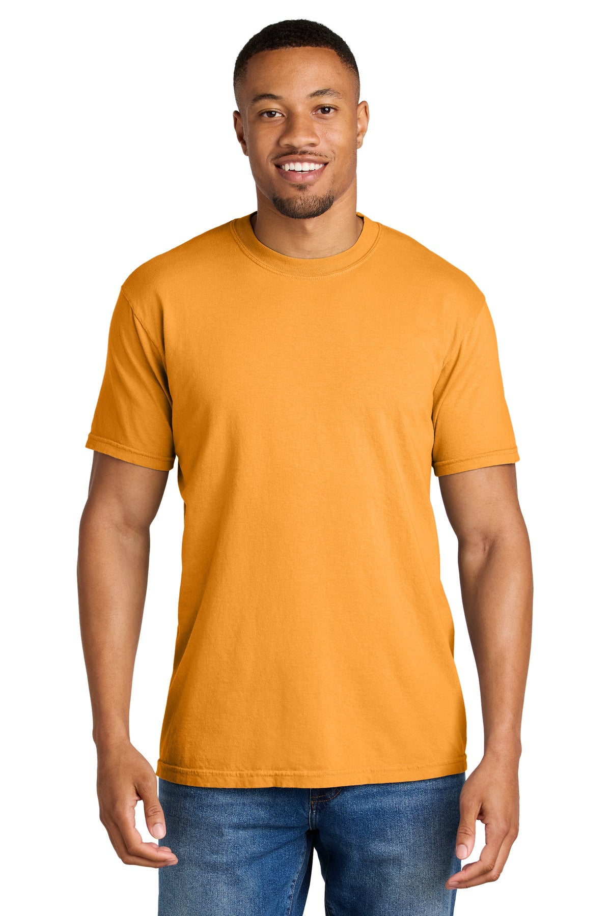 Custom logo COMFORT COLORS ® Heavyweight Ring Spun Tee. 1717 in Bright Orange