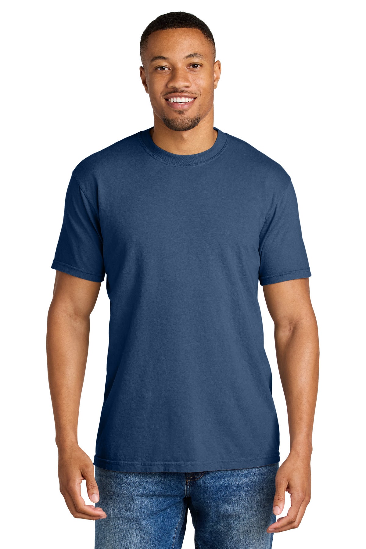 Custom logo COMFORT COLORS ® Heavyweight Ring Spun Tee. 1717 in China Blue