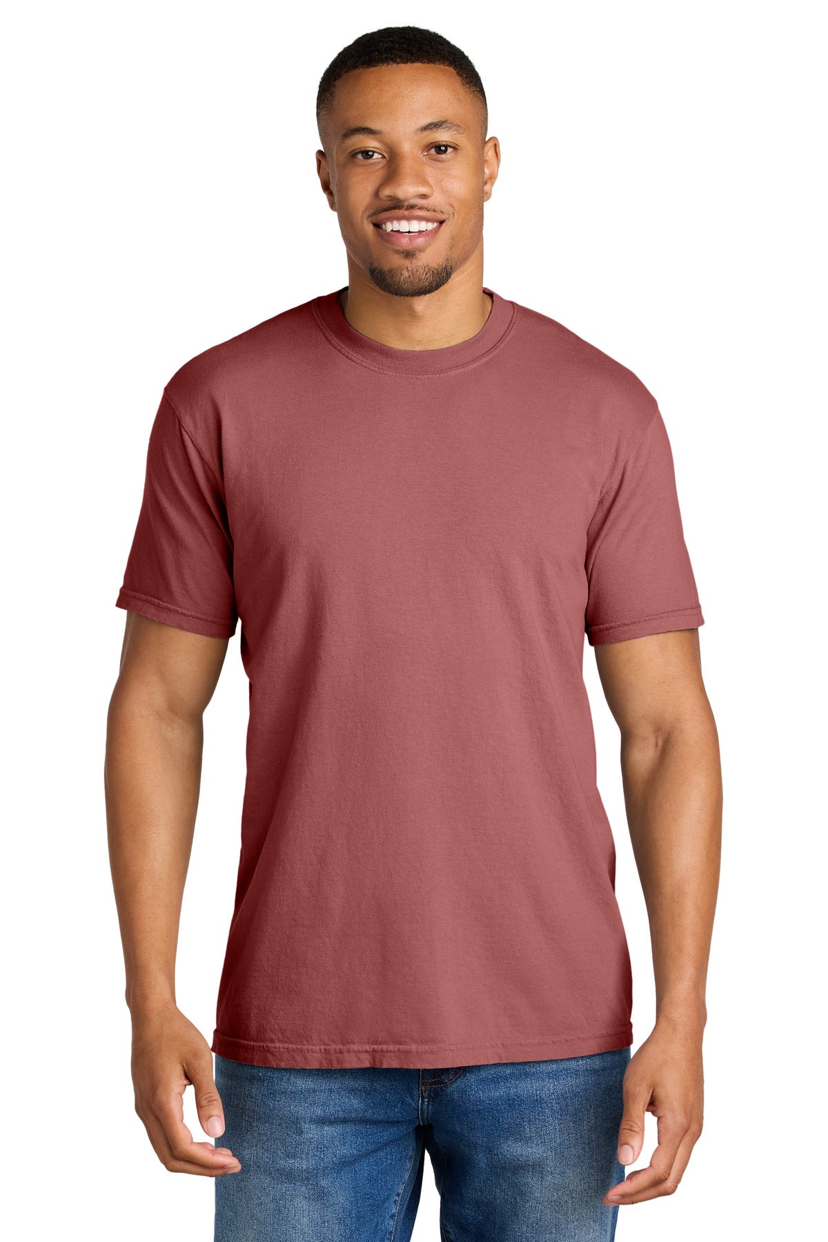 Custom logo COMFORT COLORS ® Heavyweight Ring Spun Tee. 1717 in Crimson