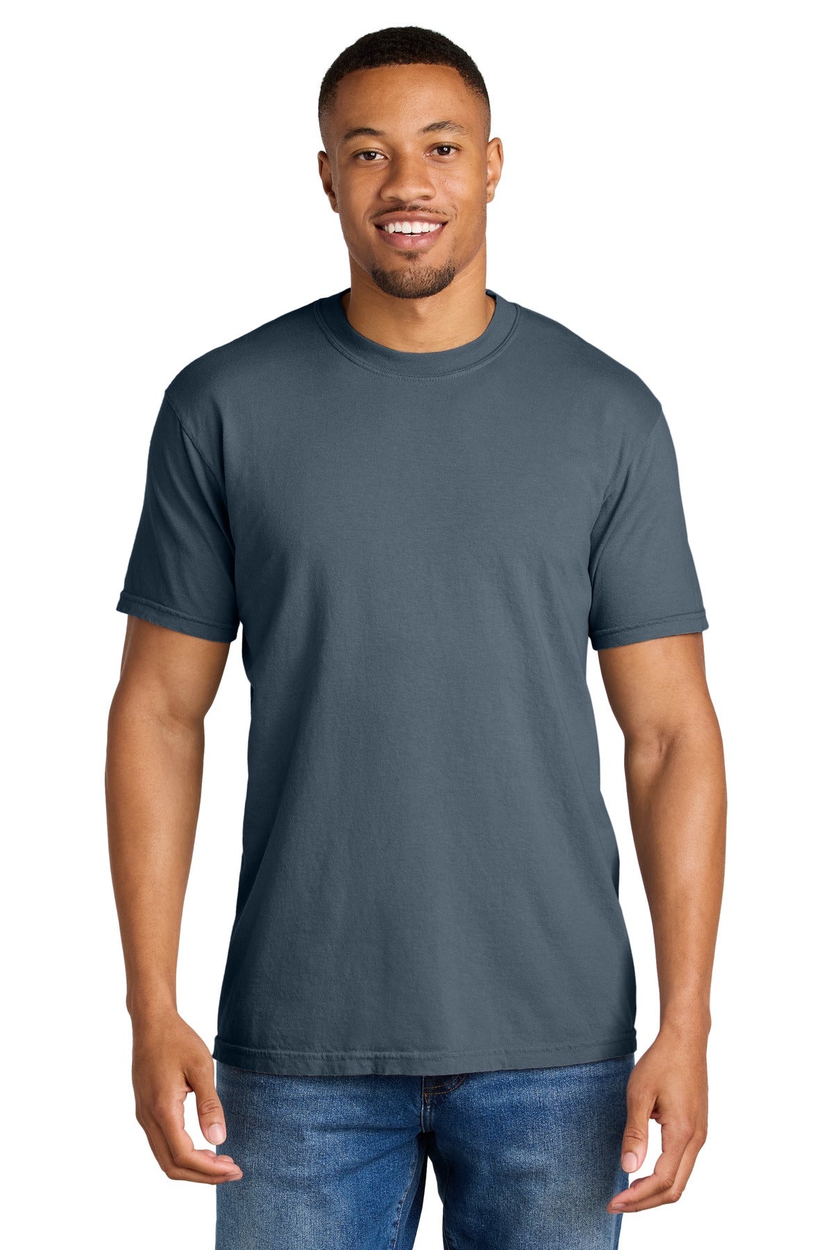 Custom logo COMFORT COLORS ® Heavyweight Ring Spun Tee. 1717 in Denim