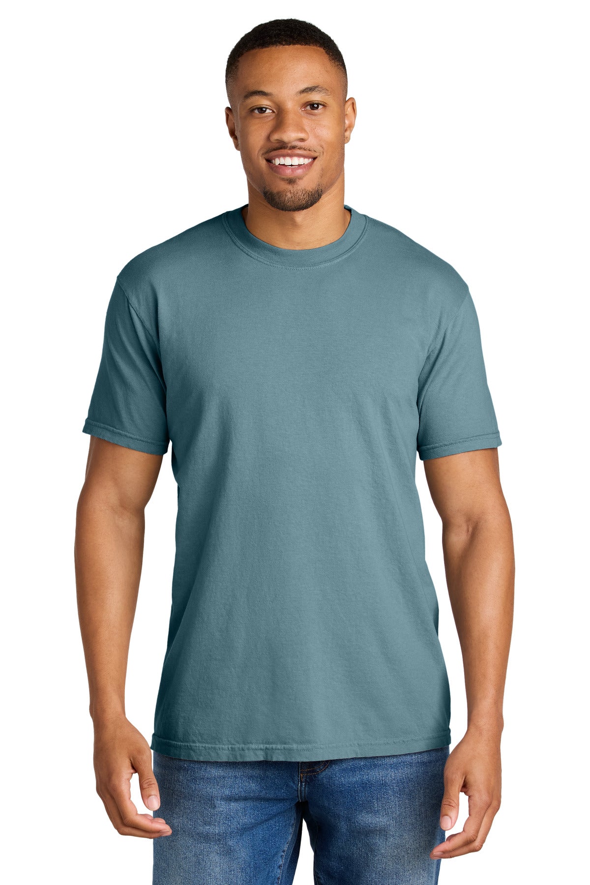 Custom logo COMFORT COLORS ® Heavyweight Ring Spun Tee. 1717 in Ice Blue