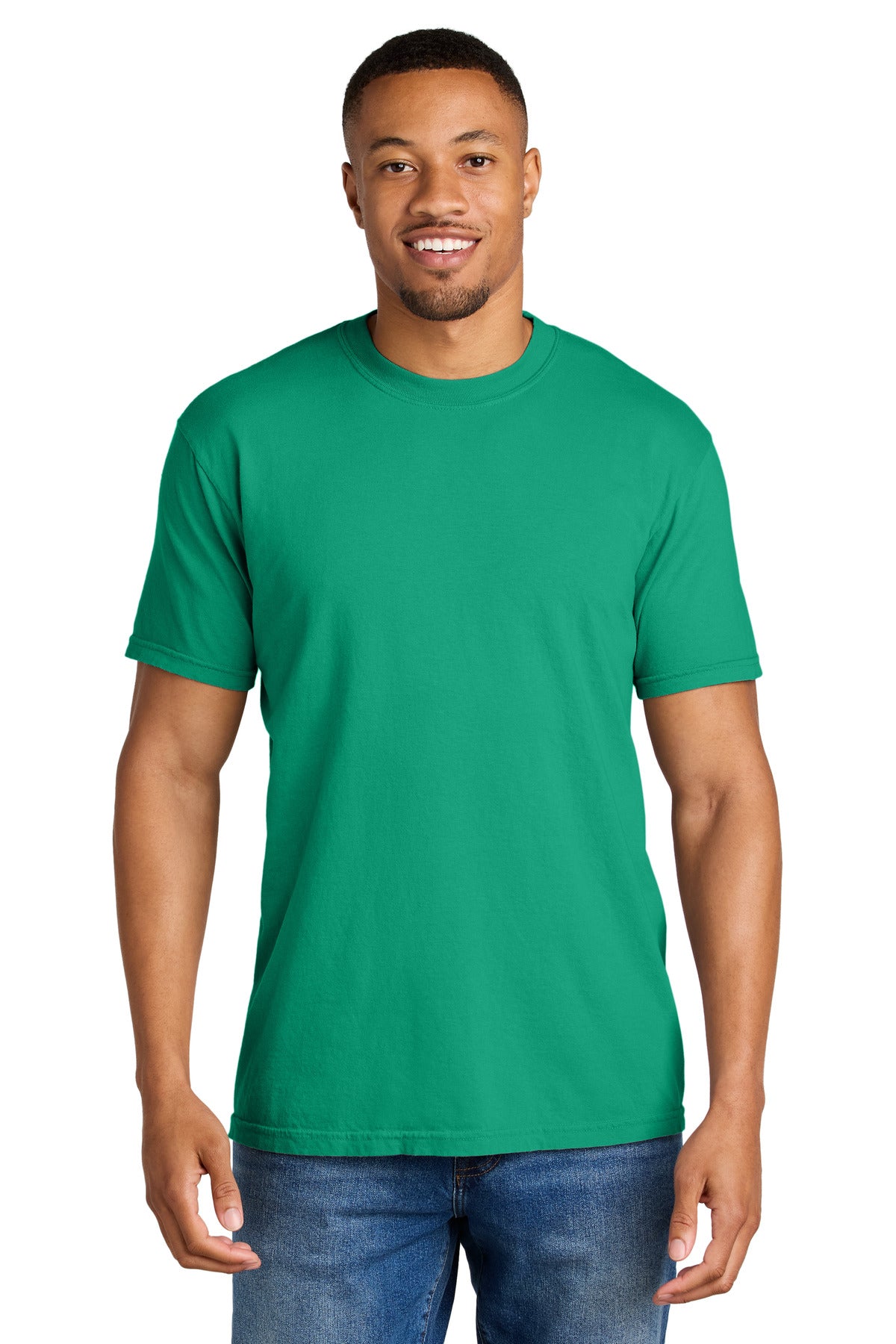 Custom logo COMFORT COLORS ® Heavyweight Ring Spun Tee. 1717 in Island Green