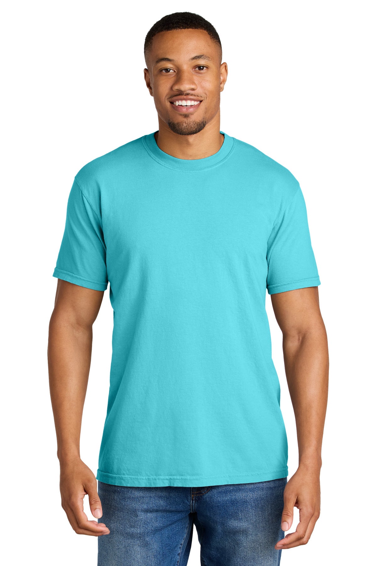 Custom logo COMFORT COLORS ® Heavyweight Ring Spun Tee. 1717 in Lagoon