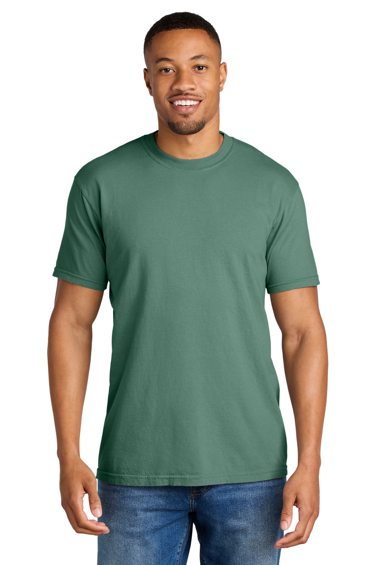 Custom logo COMFORT COLORS ® Heavyweight Ring Spun Tee. 1717 in Light Green