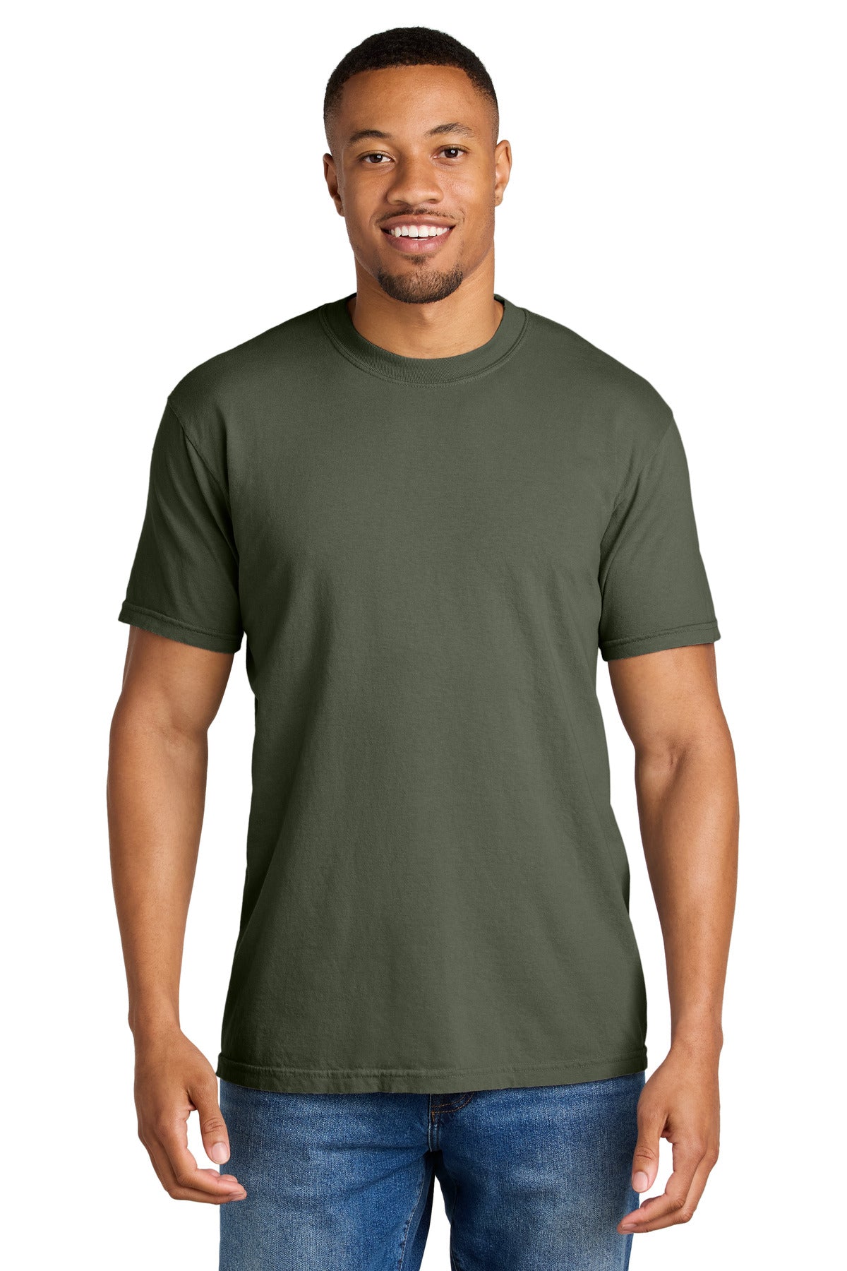 Custom logo COMFORT COLORS ® Heavyweight Ring Spun Tee. 1717 in Moss