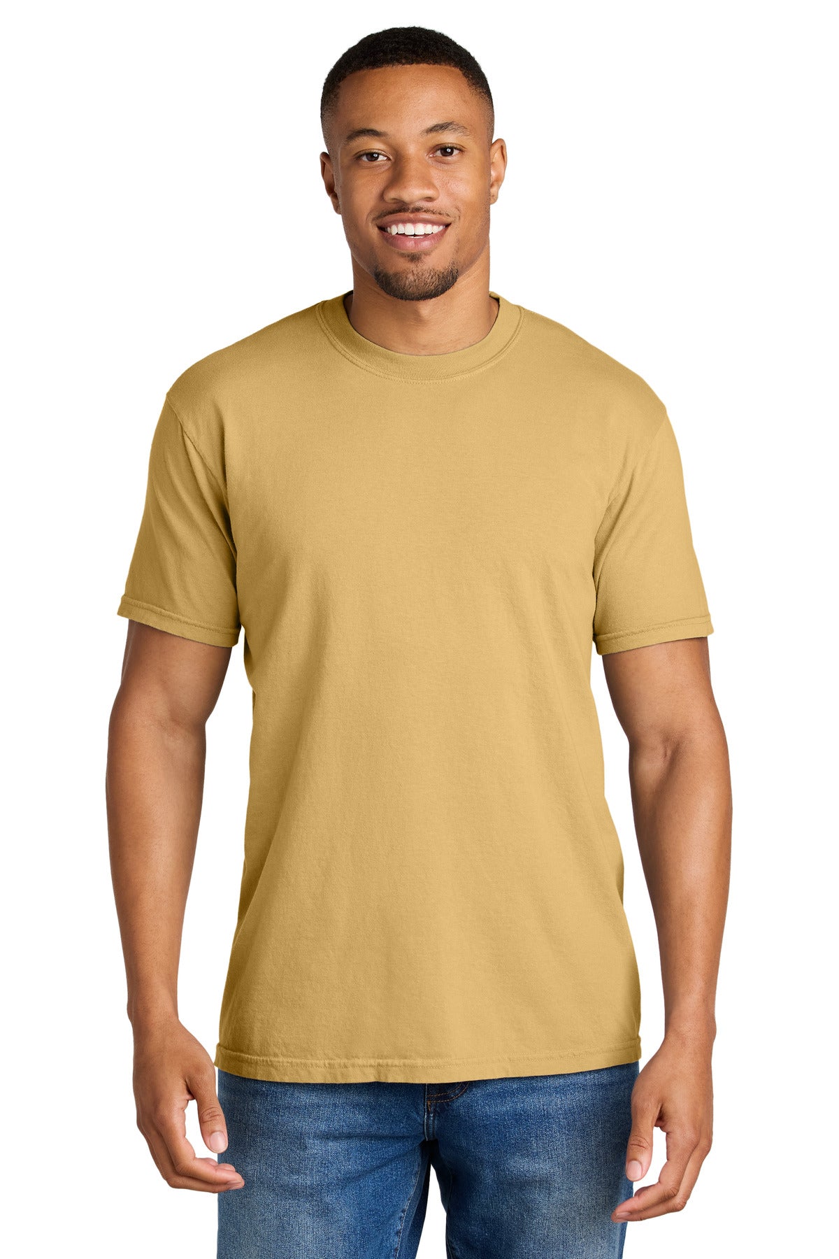 Custom logo COMFORT COLORS ® Heavyweight Ring Spun Tee. 1717 in Mustard