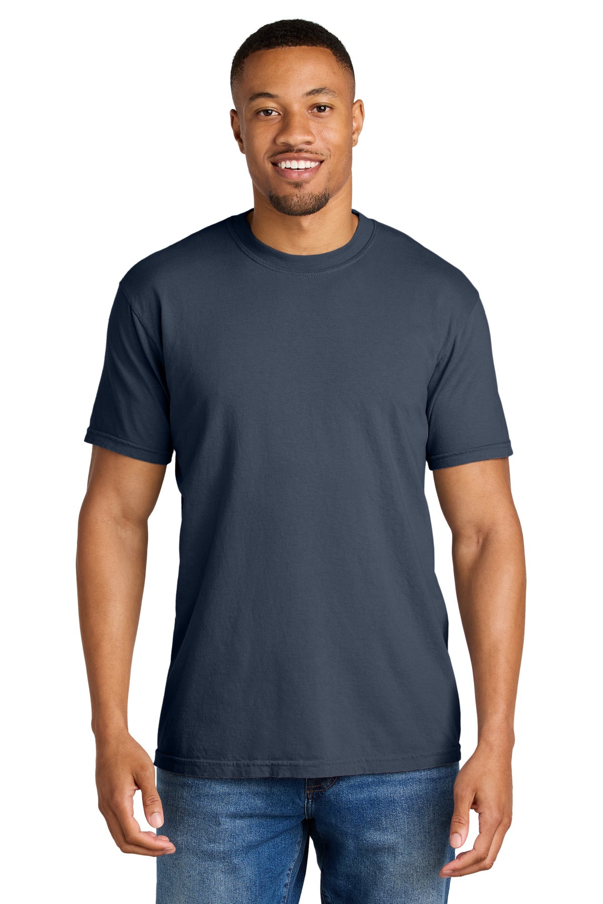 Custom logo COMFORT COLORS ® Heavyweight Ring Spun Tee. 1717 in Navy