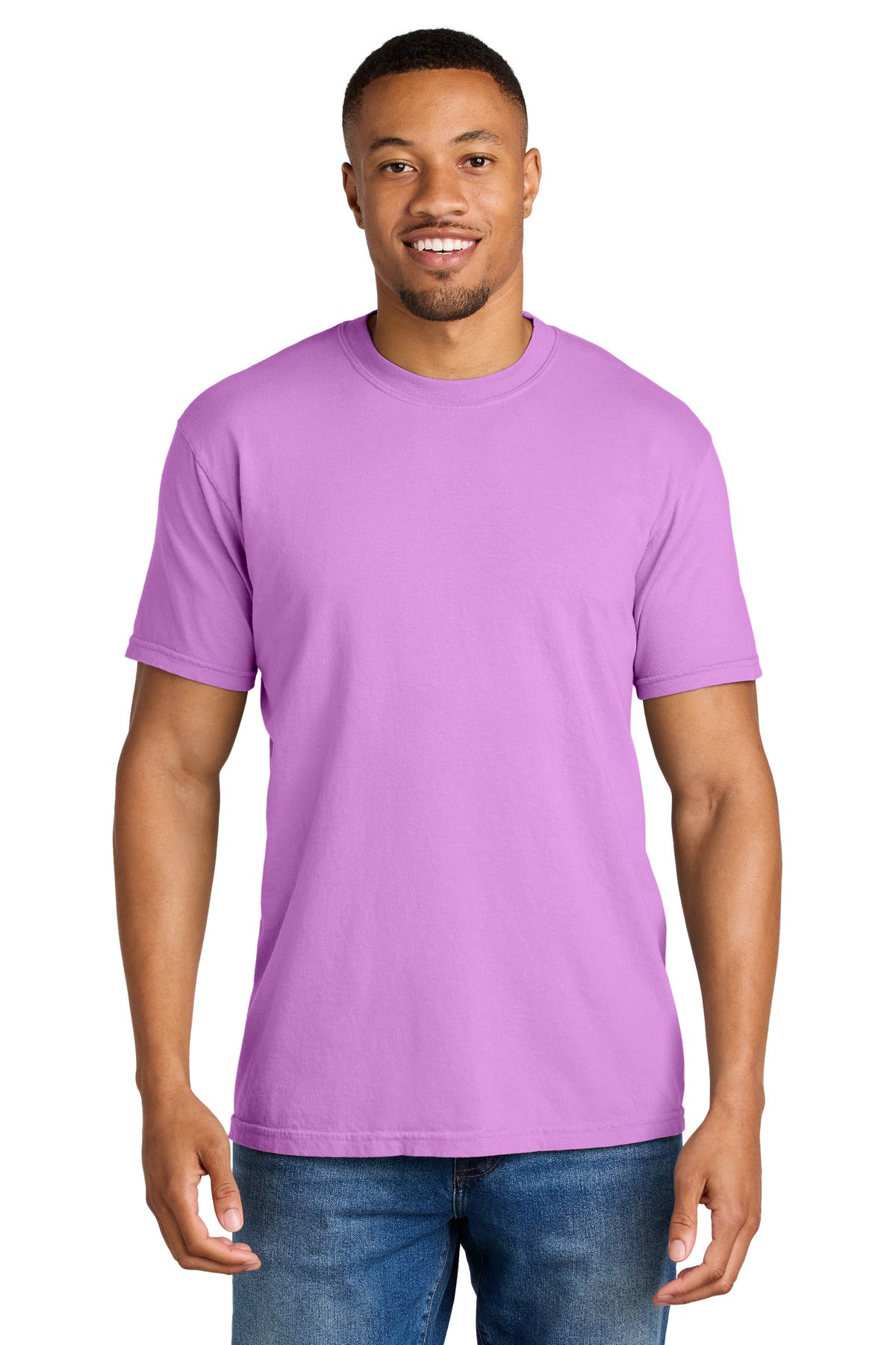 Custom logo COMFORT COLORS ® Heavyweight Ring Spun Tee. 1717 in Neon Violet