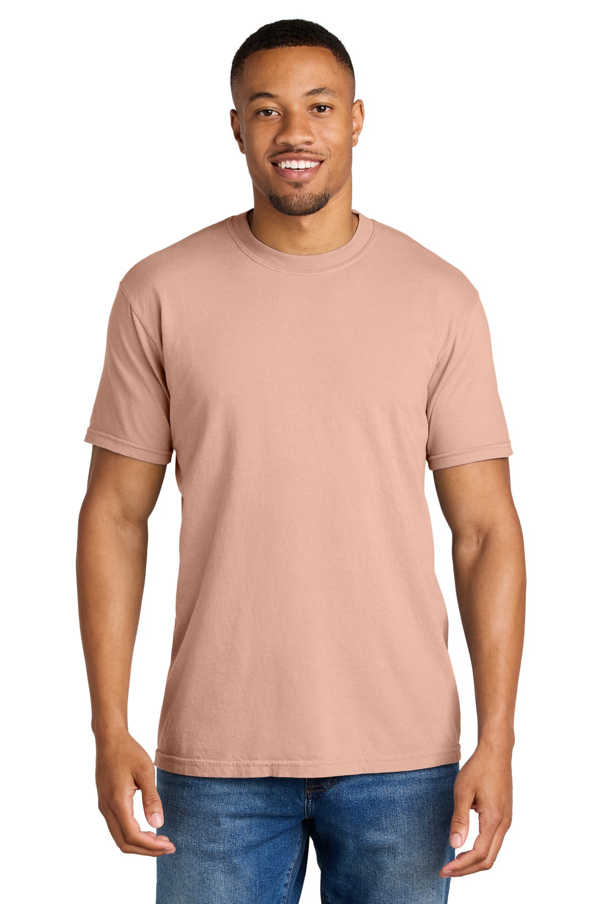 Custom logo COMFORT COLORS ® Heavyweight Ring Spun Tee. 1717 in Peachy