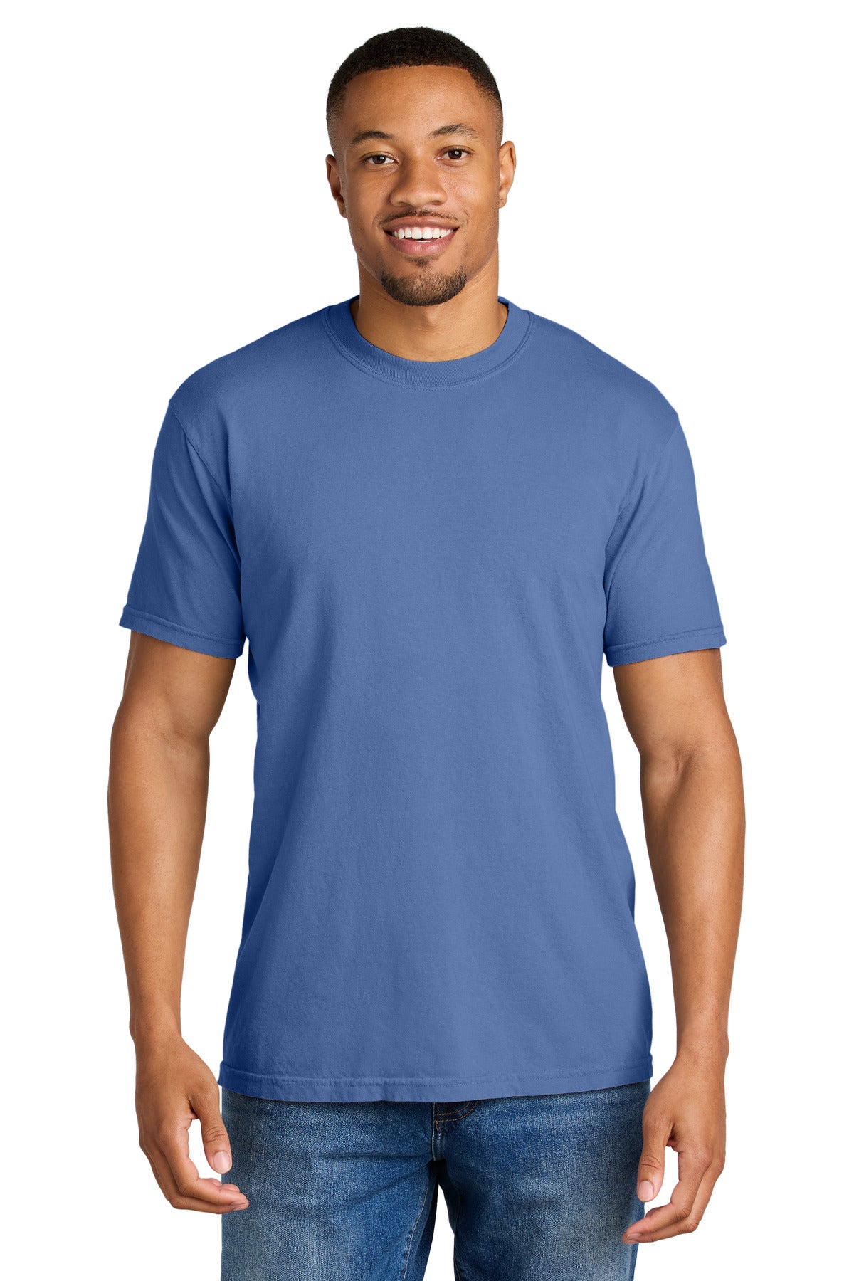 Custom logo COMFORT COLORS ® Heavyweight Ring Spun Tee. 1717 in Periwinkle