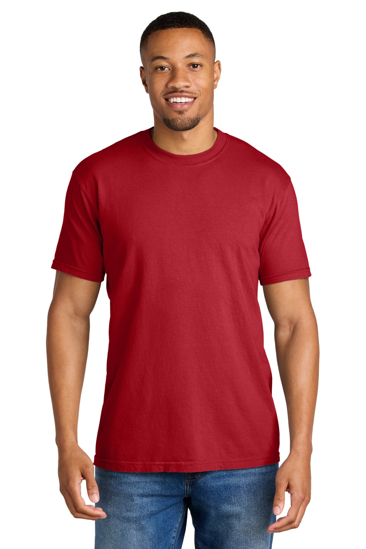 Custom logo COMFORT COLORS ® Heavyweight Ring Spun Tee. 1717 in Red