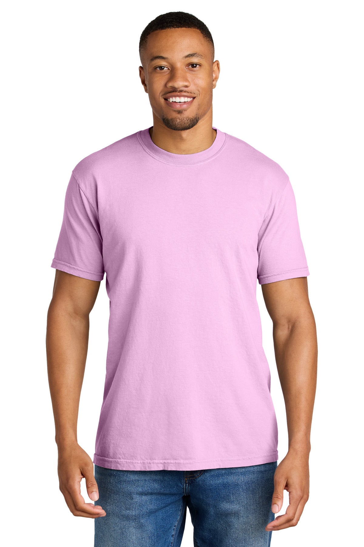 Custom logo COMFORT COLORS ® Heavyweight Ring Spun Tee. 1717 in Rose Quartz