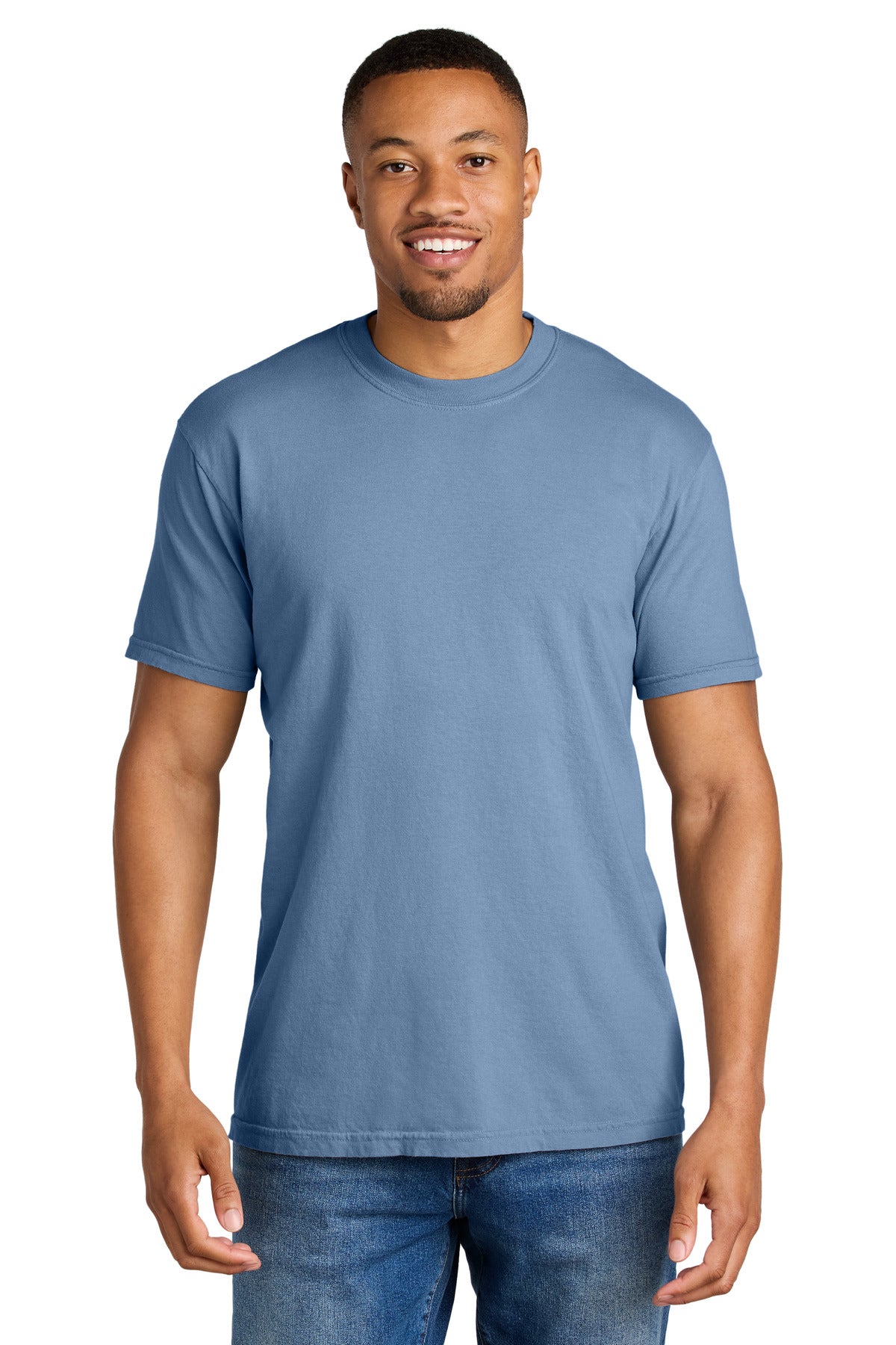 Custom logo COMFORT COLORS ® Heavyweight Ring Spun Tee. 1717 in Washed Denim