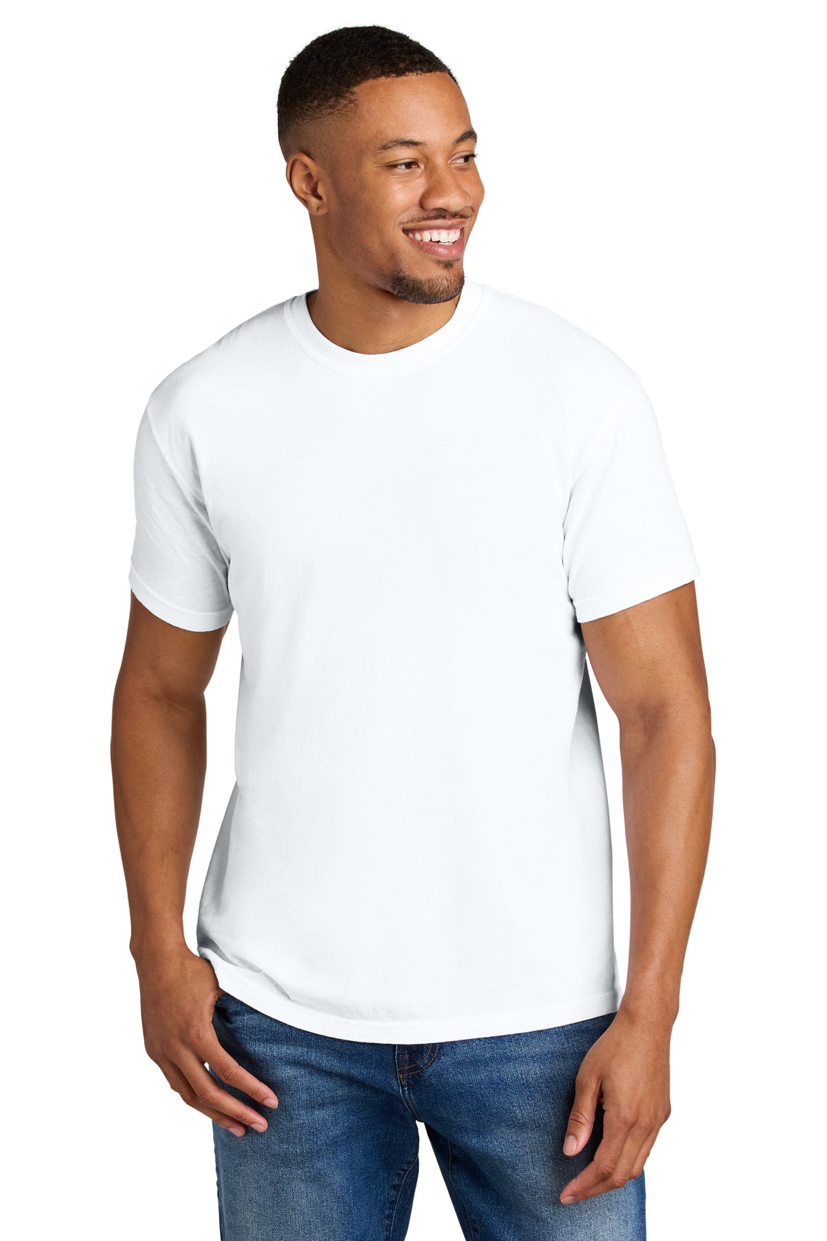 Custom logo COMFORT COLORS ® Heavyweight Ring Spun Tee. 1717 in White