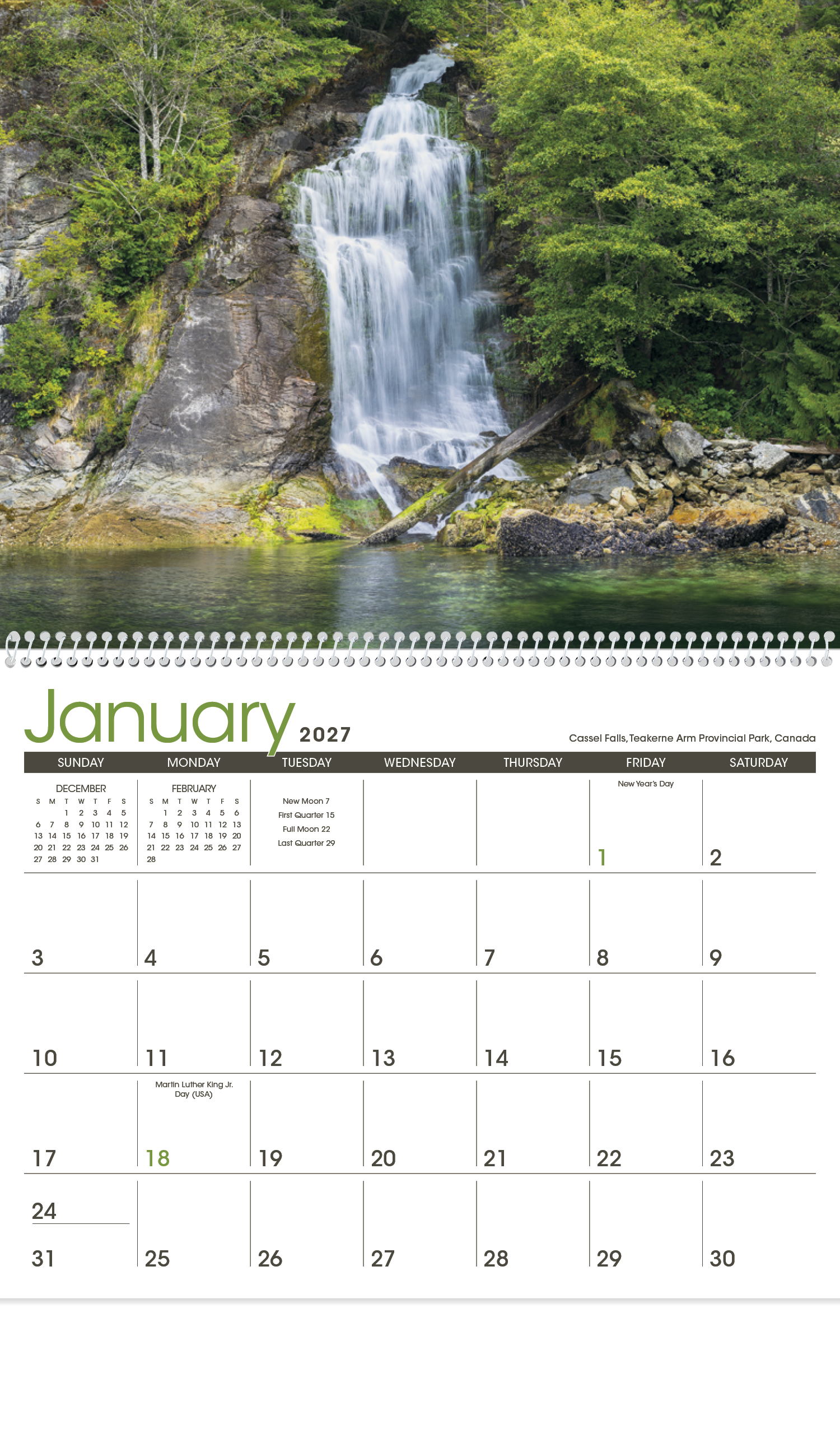 Waterfalls Calendar