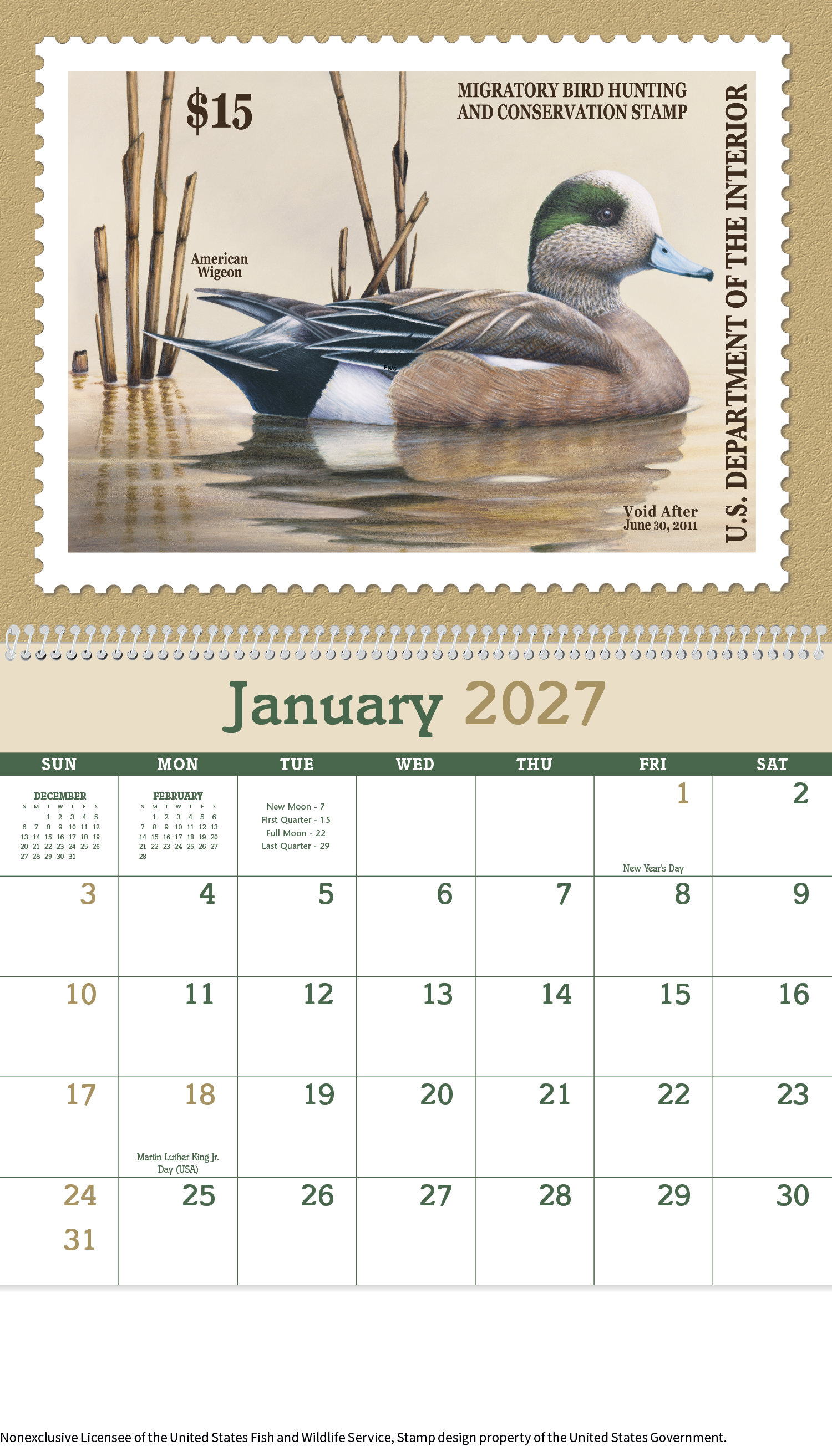 Duck Stamps Calendar