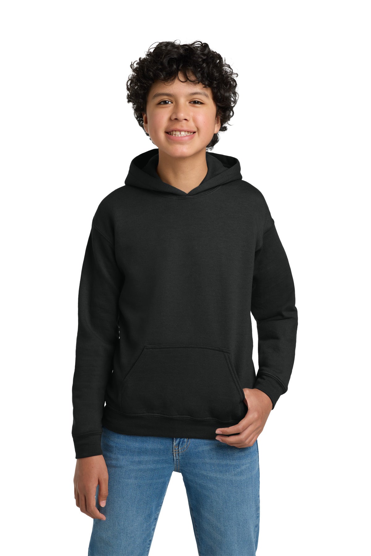 Custom logo Gildan® - Youth Heavy Blend™ Hooded Sweatshirt. 18500B in Black