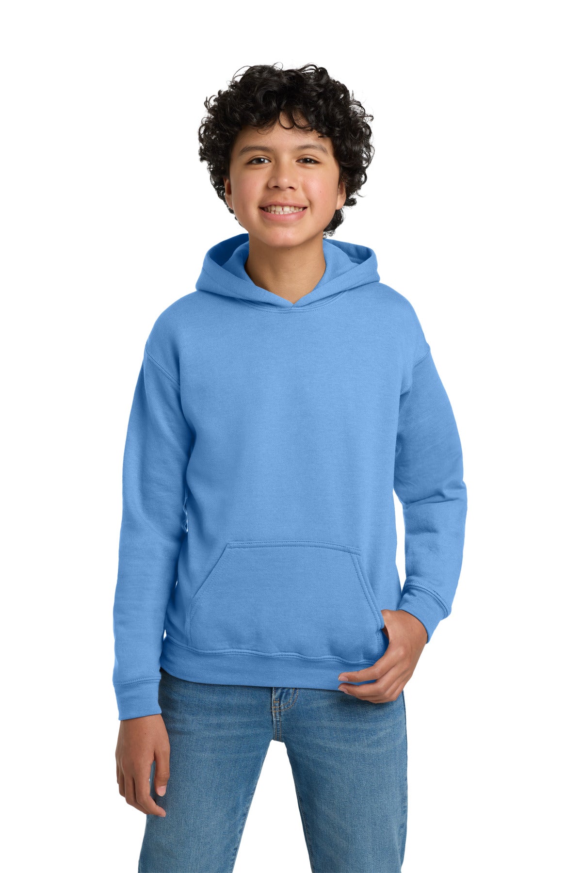 Custom logo Gildan® - Youth Heavy Blend™ Hooded Sweatshirt. 18500B in Carolina Blue