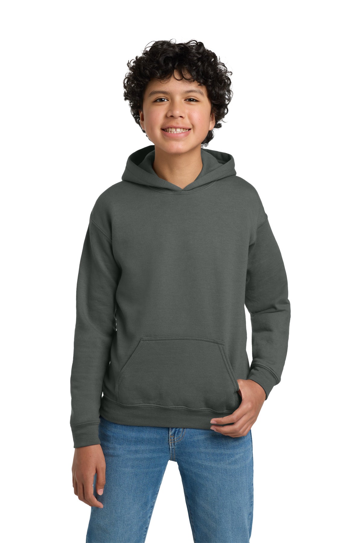 Custom logo Gildan® - Youth Heavy Blend™ Hooded Sweatshirt. 18500B in Charcoal