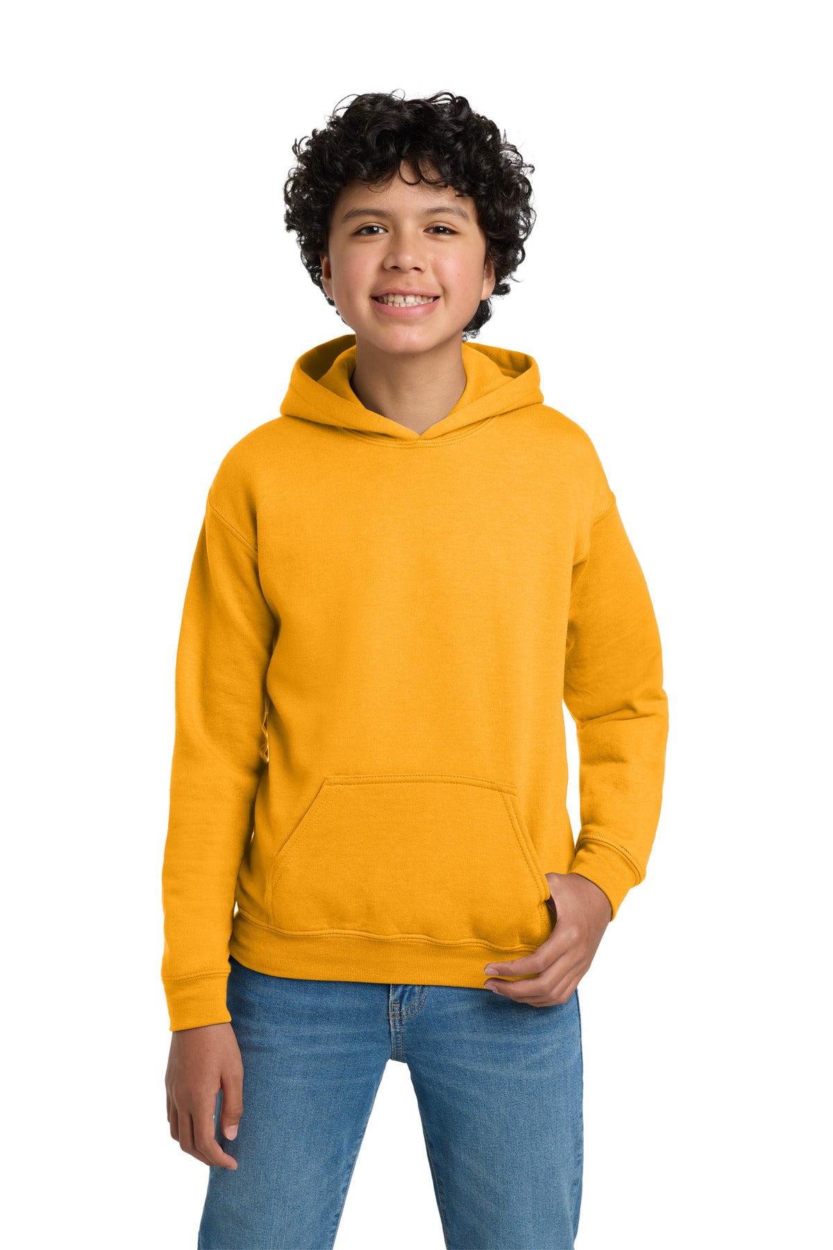 Custom logo Gildan® - Youth Heavy Blend™ Hooded Sweatshirt. 18500B in Gold