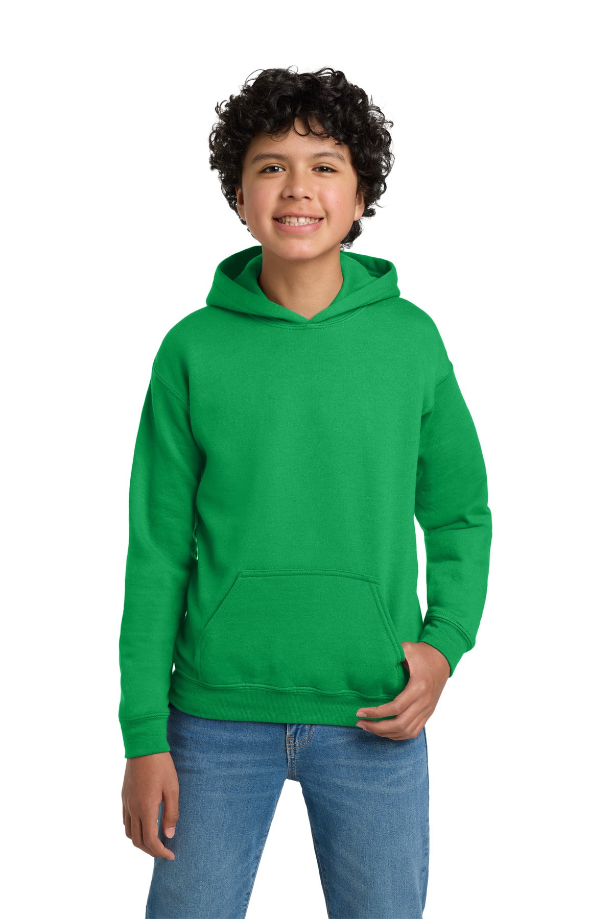 Custom logo Gildan® - Youth Heavy Blend™ Hooded Sweatshirt. 18500B in Irish Green