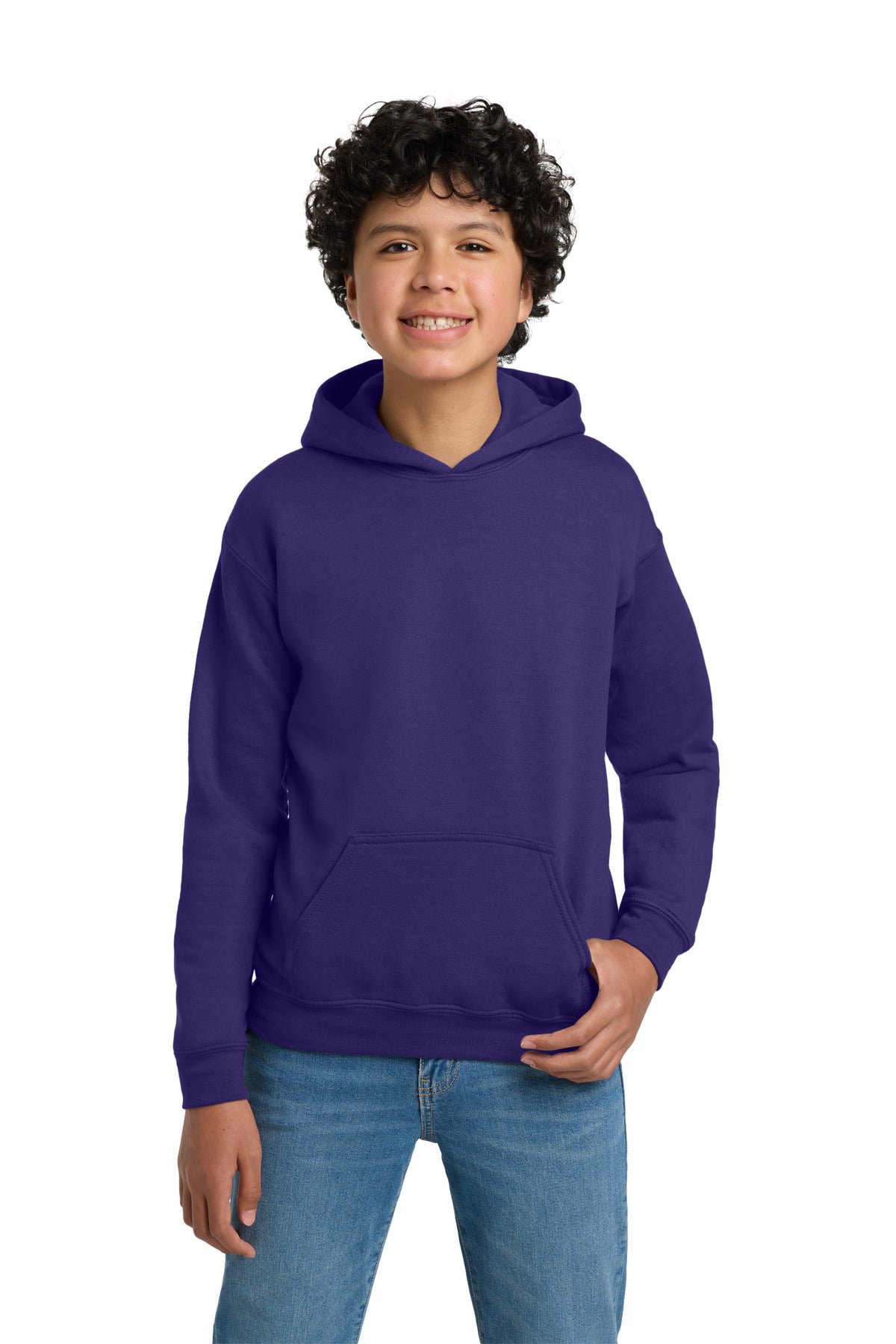 Custom logo Gildan® - Youth Heavy Blend™ Hooded Sweatshirt. 18500B in Purple