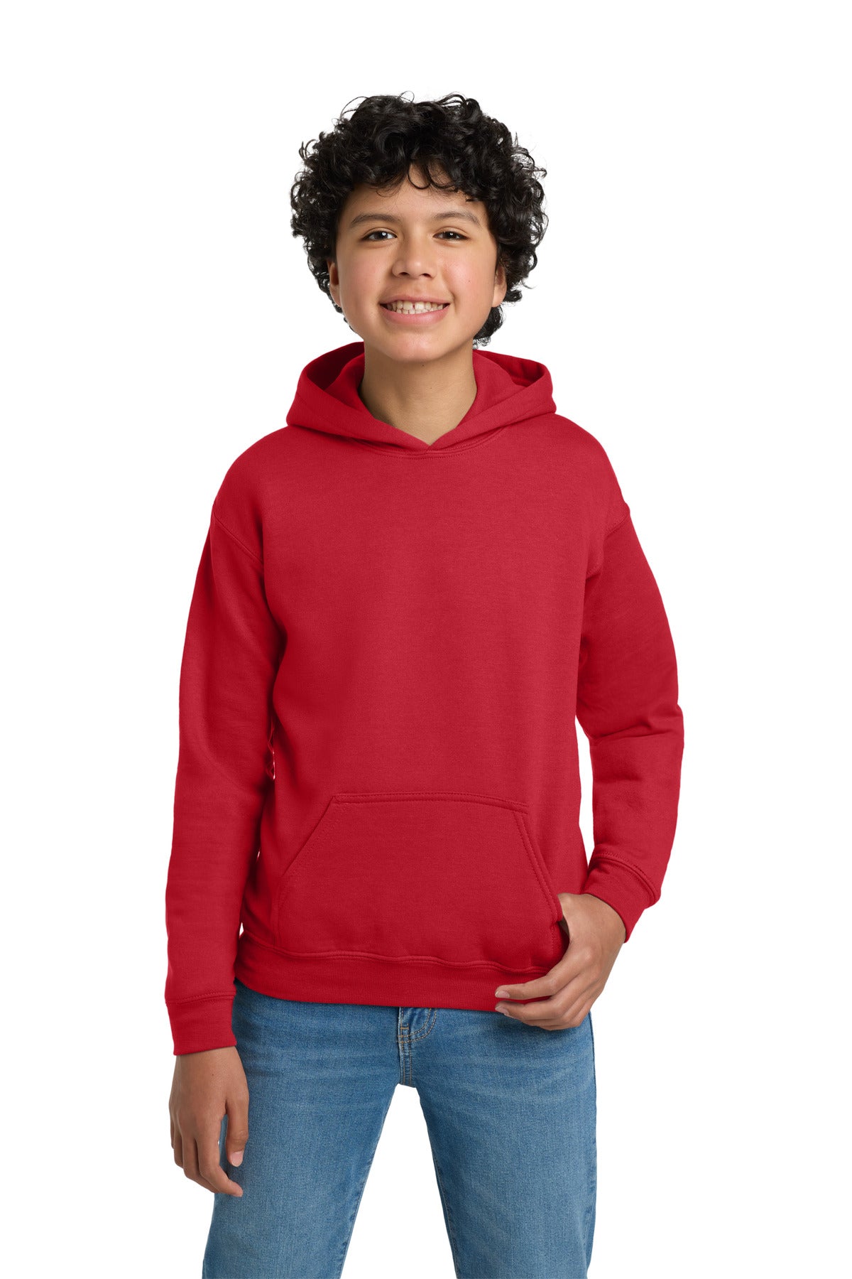 Custom logo Gildan® - Youth Heavy Blend™ Hooded Sweatshirt. 18500B in Red