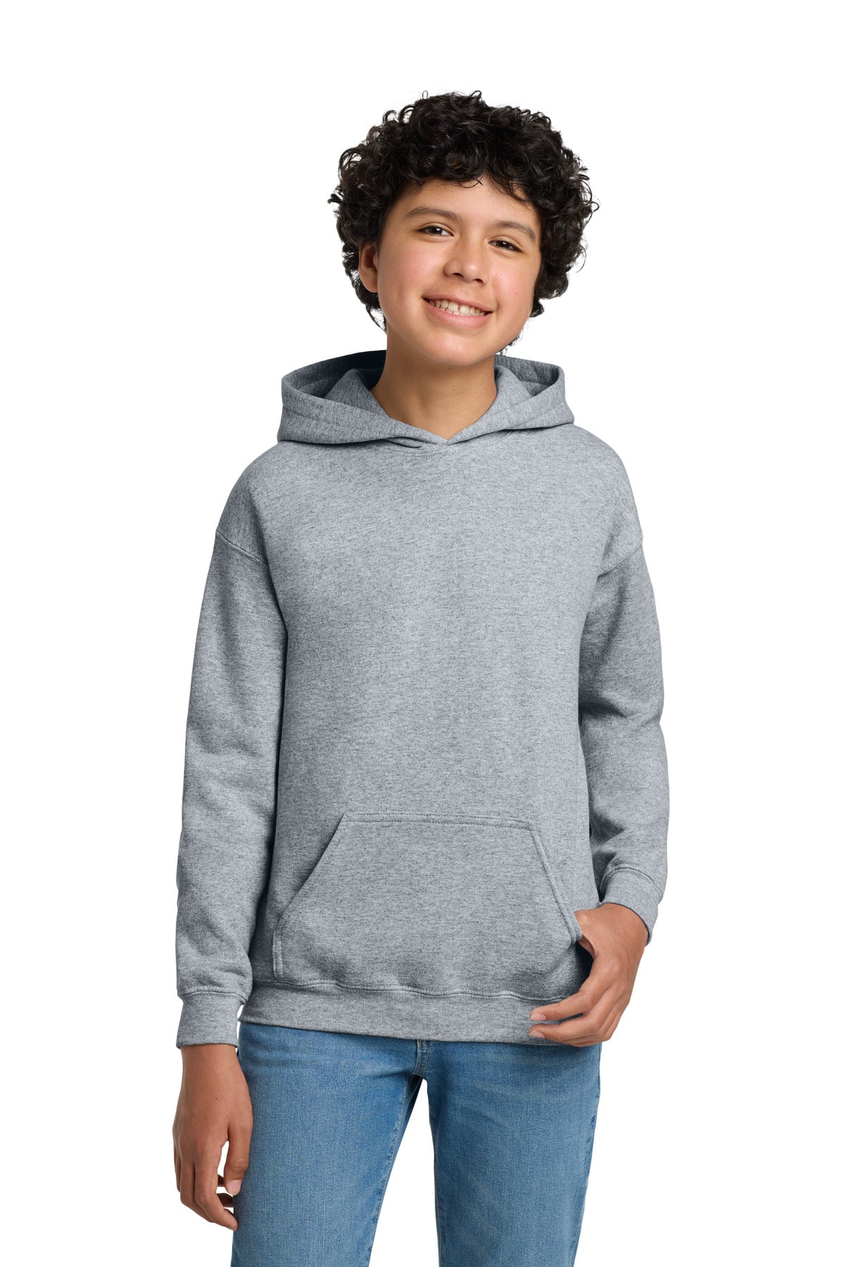 Custom logo Gildan® - Youth Heavy Blend™ Hooded Sweatshirt. 18500B in Sport Grey