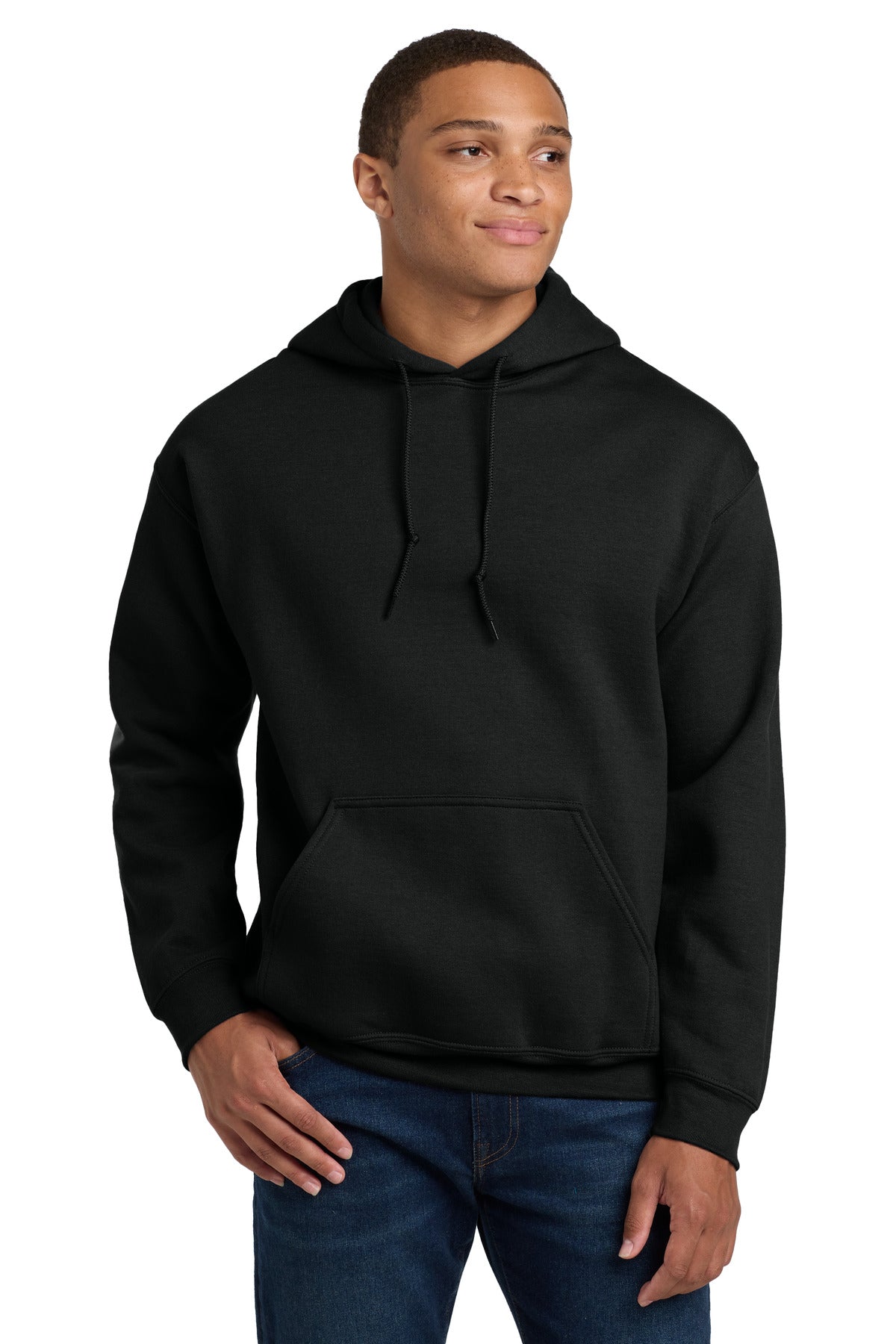 Custom logo Gildan® - Heavy Blend™ Hooded Sweatshirt.  18500 in Black