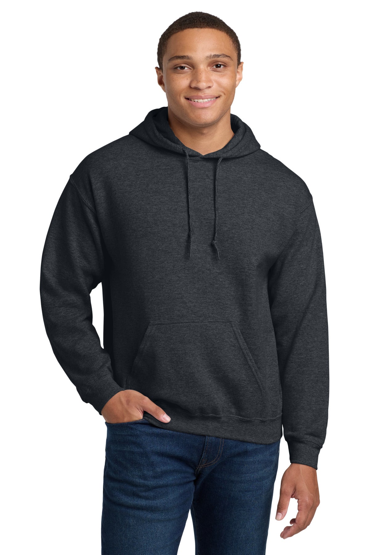 Custom logo Gildan® - Heavy Blend™ Hooded Sweatshirt.  18500 in Dark Heather