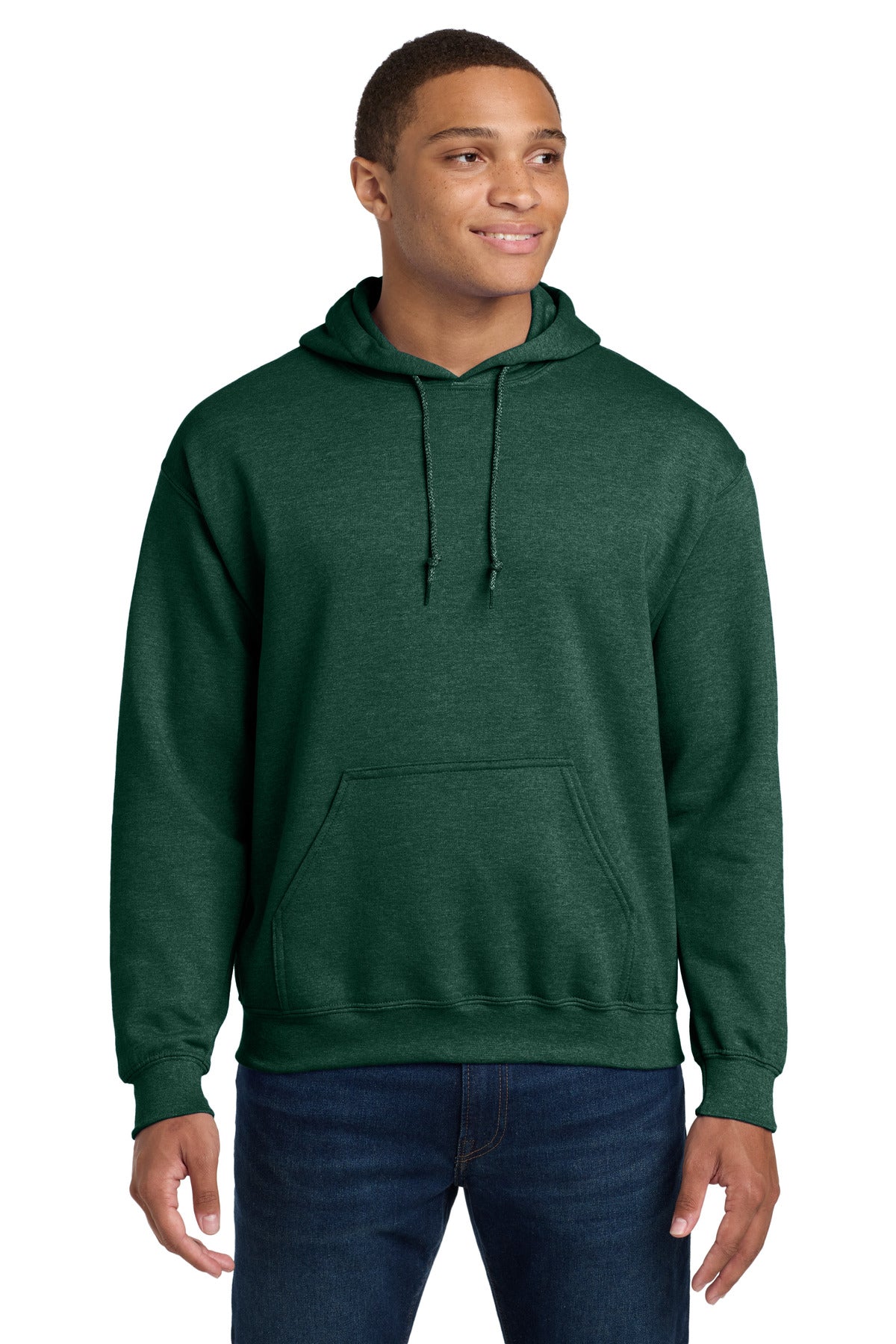 Custom logo Gildan® - Heavy Blend™ Hooded Sweatshirt.  18500 in Heather Dark Green