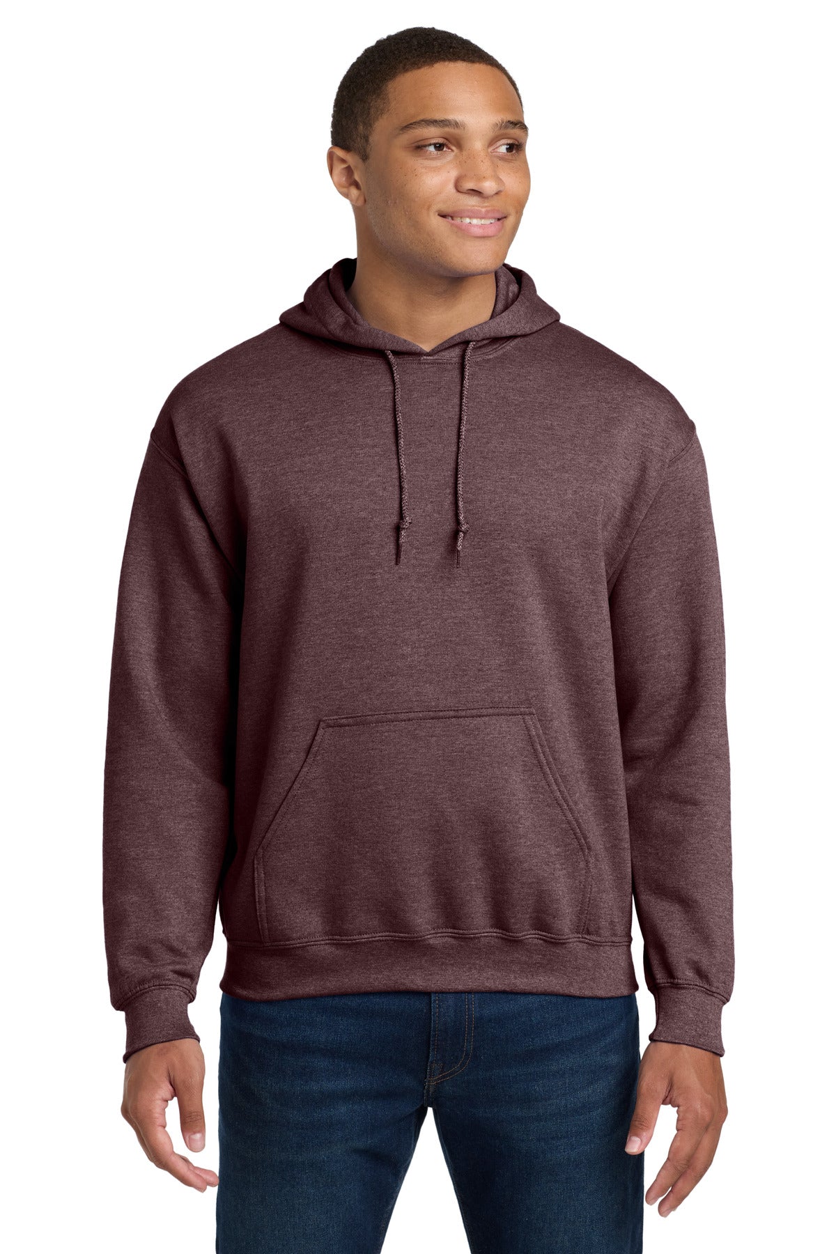 Custom logo Gildan® - Heavy Blend™ Hooded Sweatshirt.  18500 in Heather Dark Maroon