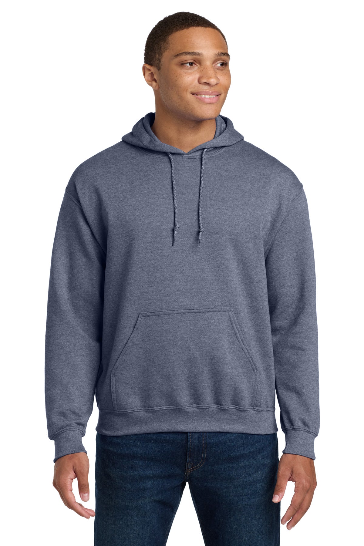 Custom logo Gildan® - Heavy Blend™ Hooded Sweatshirt.  18500 in Heather Dark Navy