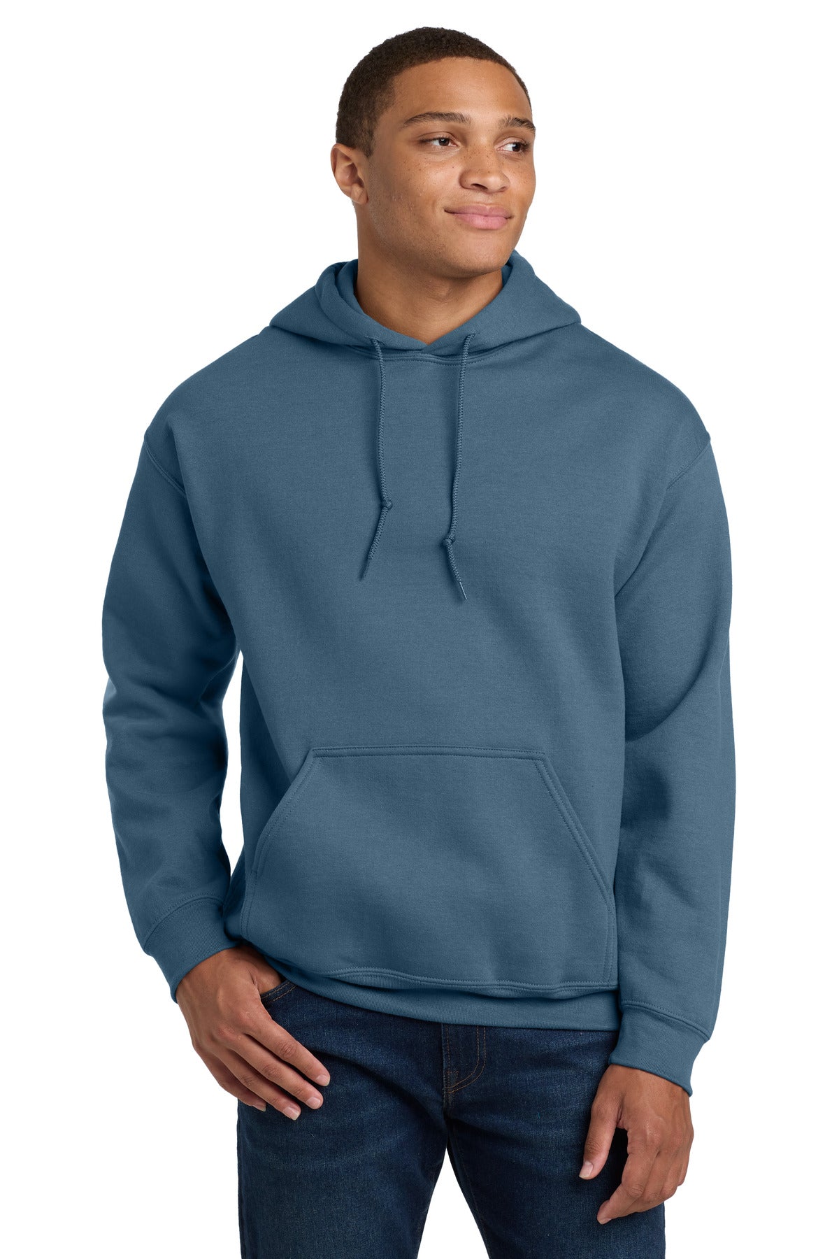 Custom logo Gildan® - Heavy Blend™ Hooded Sweatshirt.  18500 in Indigo Blue